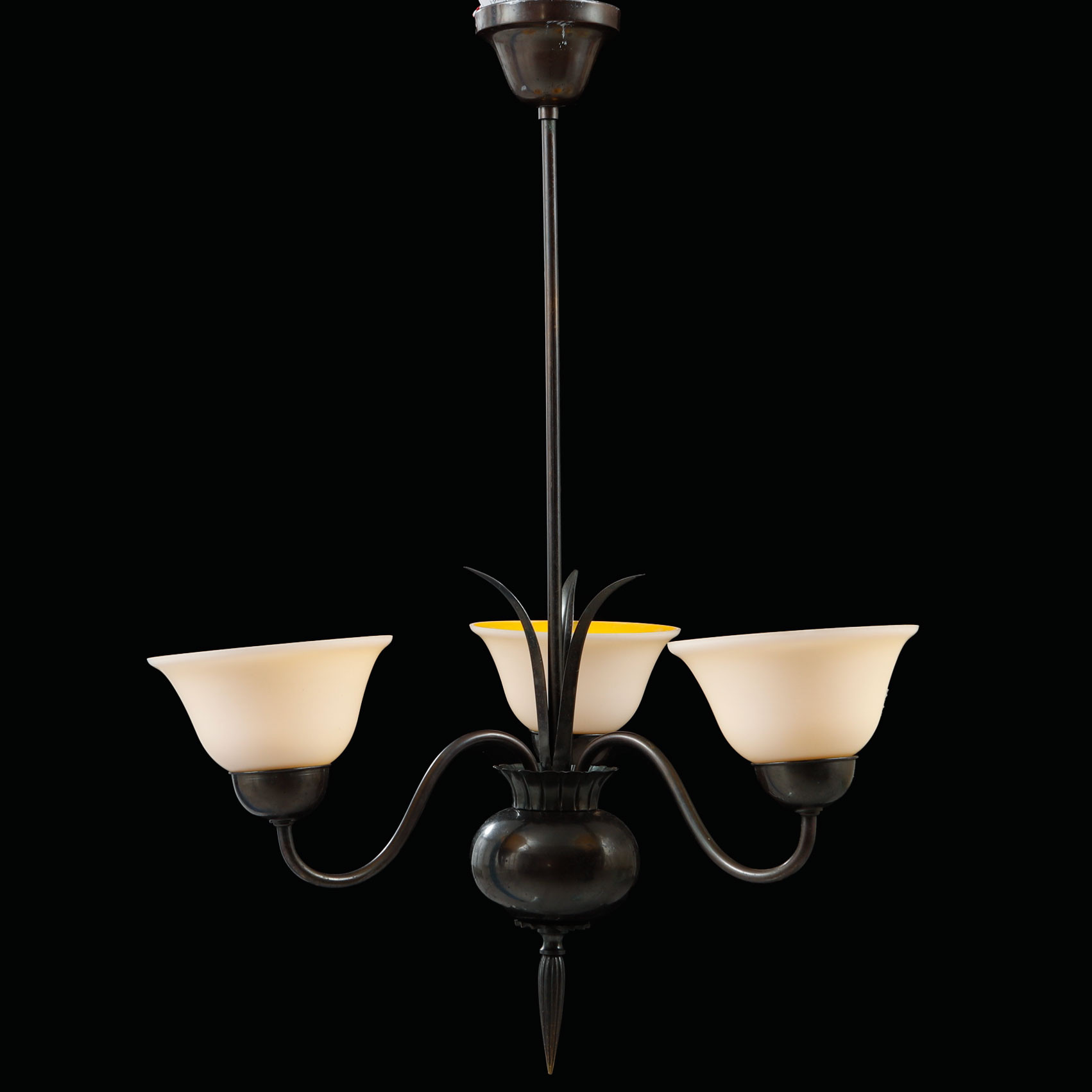 HARALD NOTINI. Taklampa, modell 6315, Swedish grace, Arvid Böhlmarks Lampfabrik, Stockholm, 1920-tal.