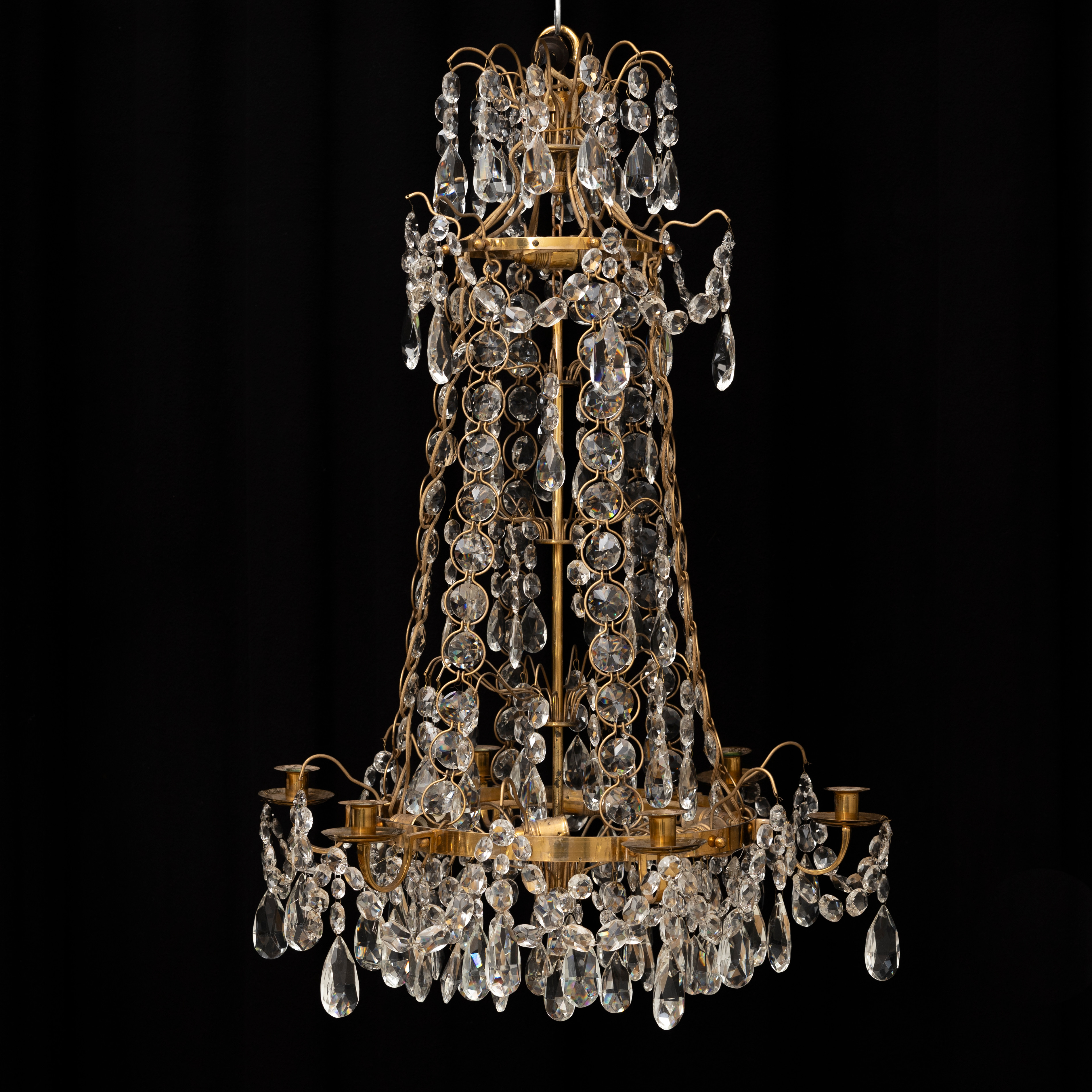 LJUSKRONA, sengustaviansk stil, 1900-tal. Höjd ca 84 cm.