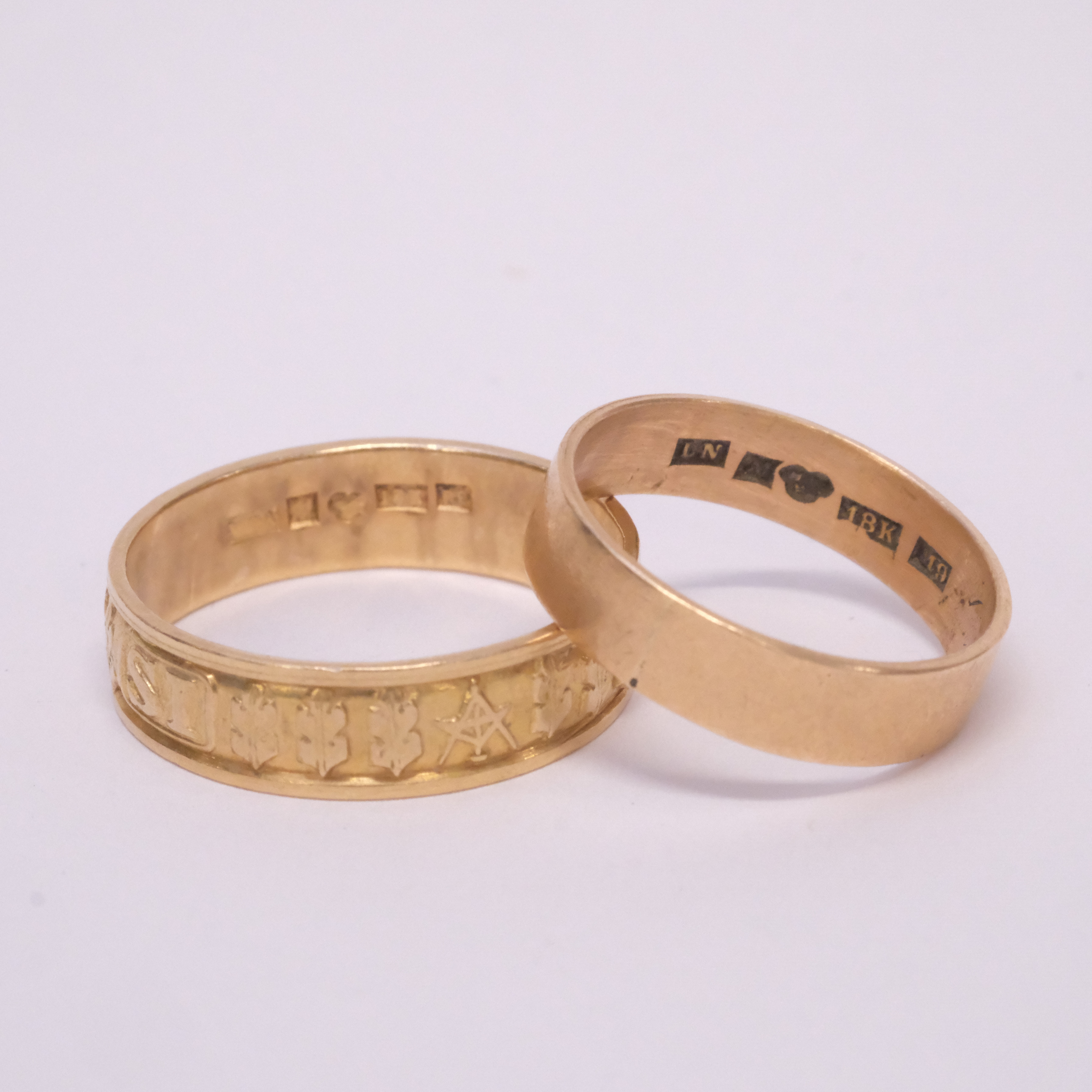 TVÅ RINGAR, 18K GULD.