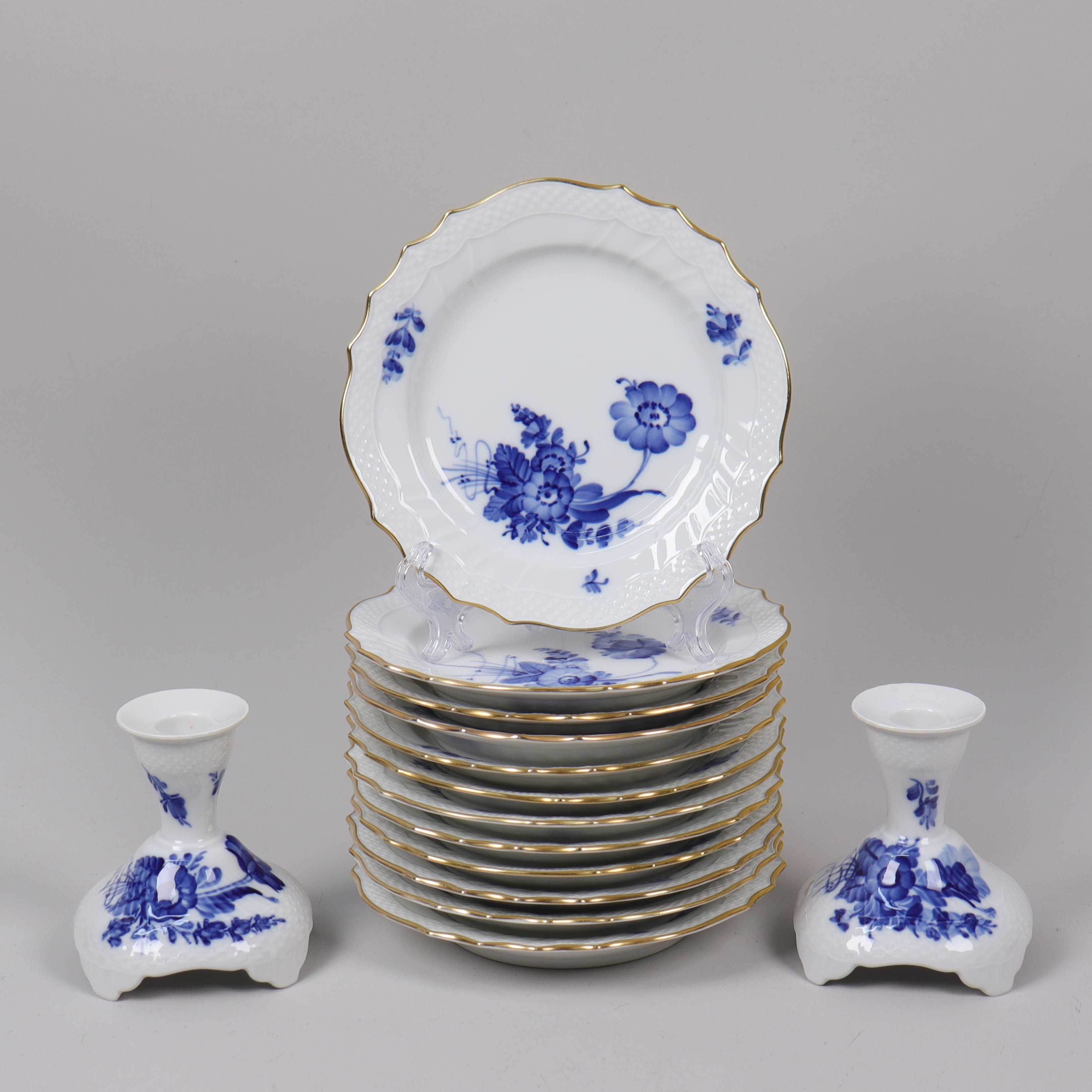 SERVISDELAR, "Blå Blomster", Royal Copenhagen, Danmark, 14 delar.