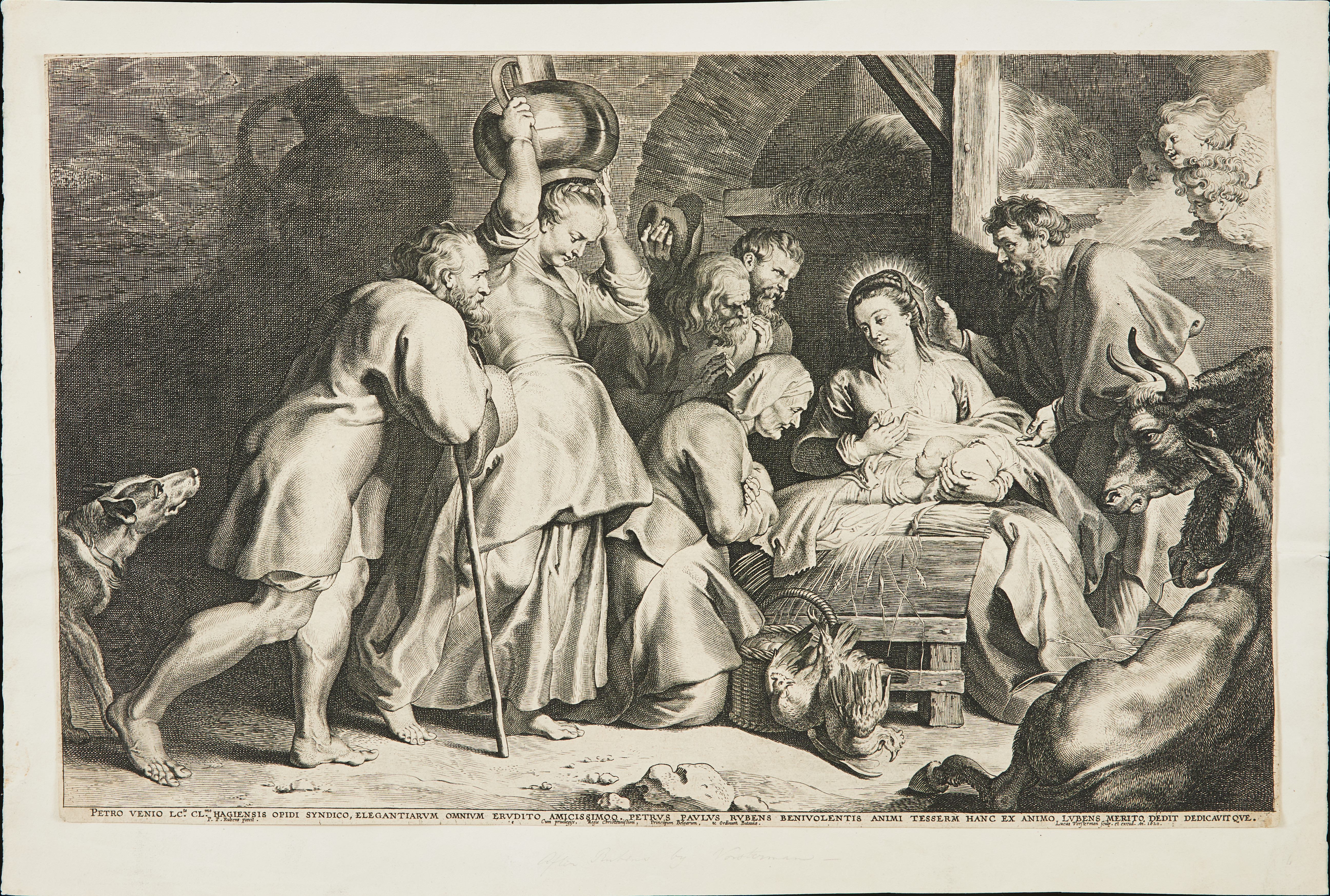 LUCAS VOSTERMAN (NEDERLÄNDERNA 1595-1675). "The Adoration of the Shepherds" efter Peter Paul Rubens.