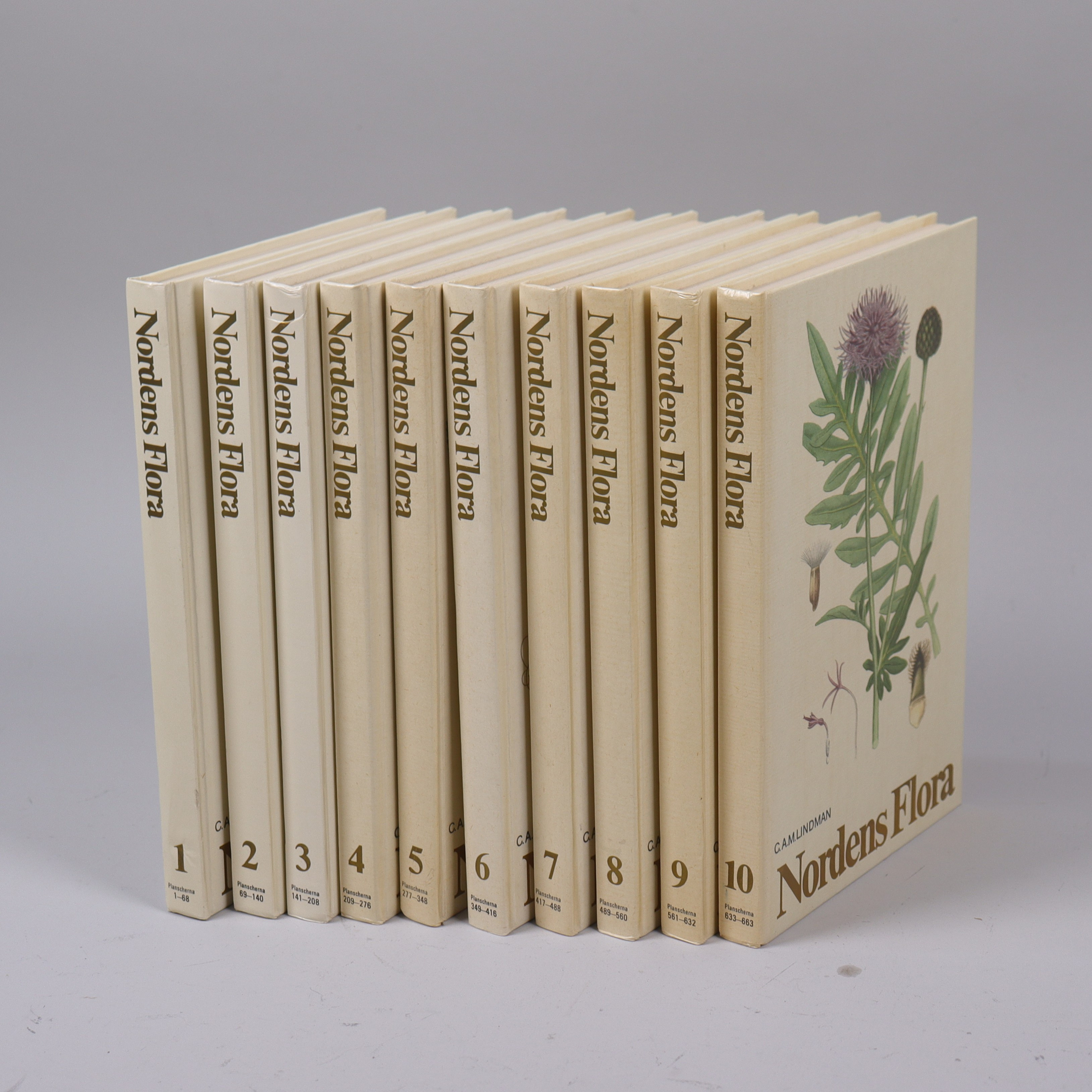 NORDENS FLORA, C.A.M Lindman, 10 delar.