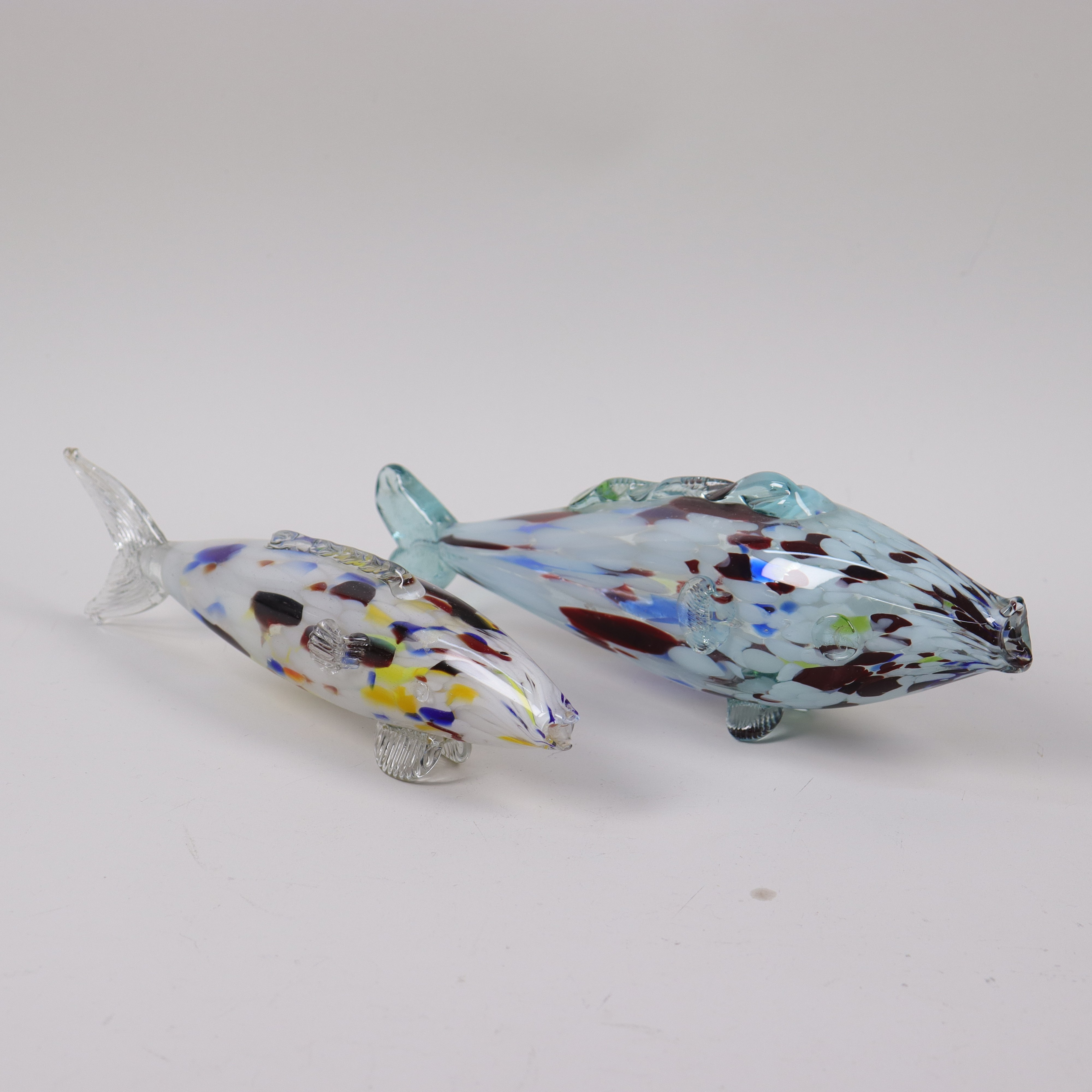 SKULPTURER, Murano, fiskar i glas, 2 st.