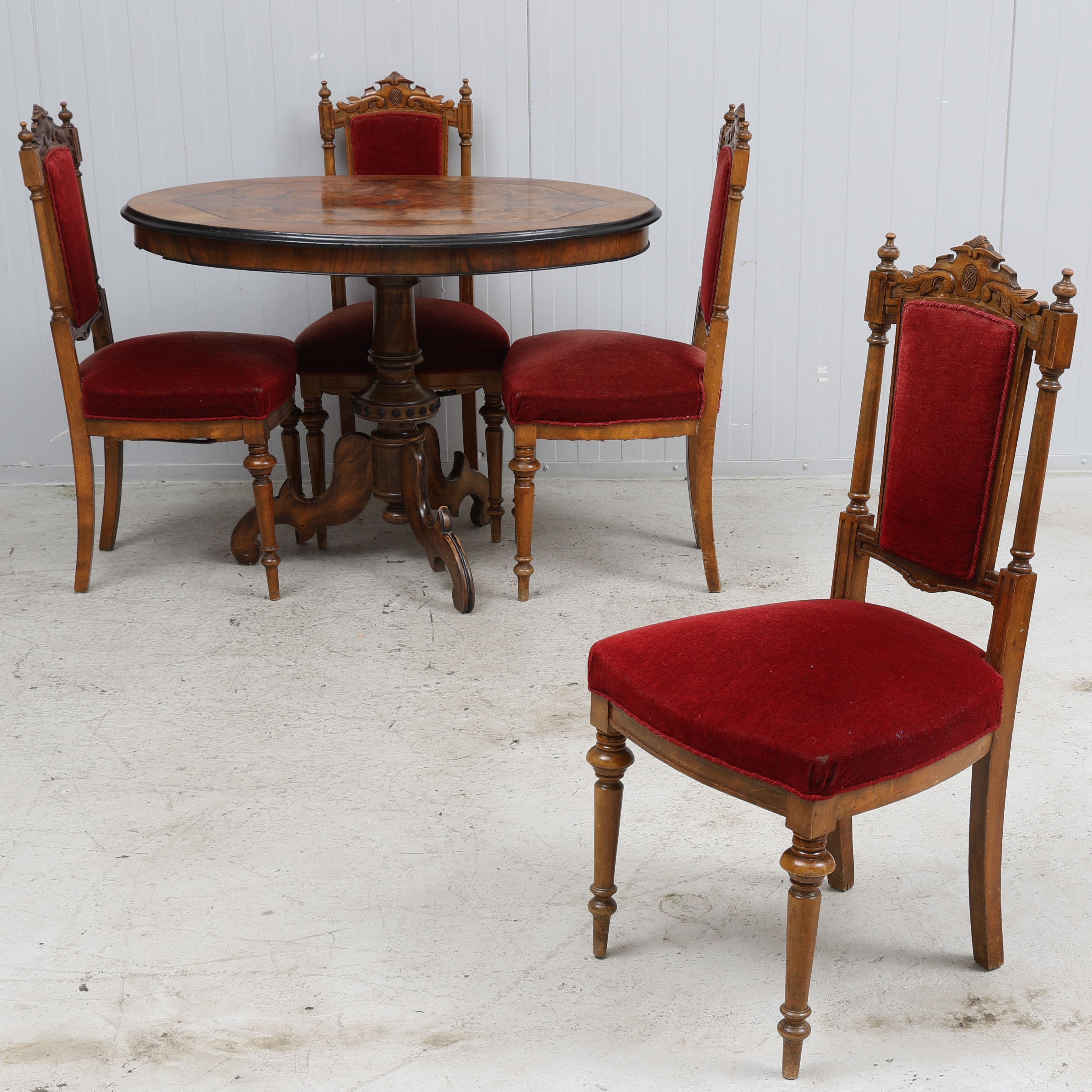 PELARBORD & STOLAR, 5 delar, nyrenässans, 1800/1900-tal.