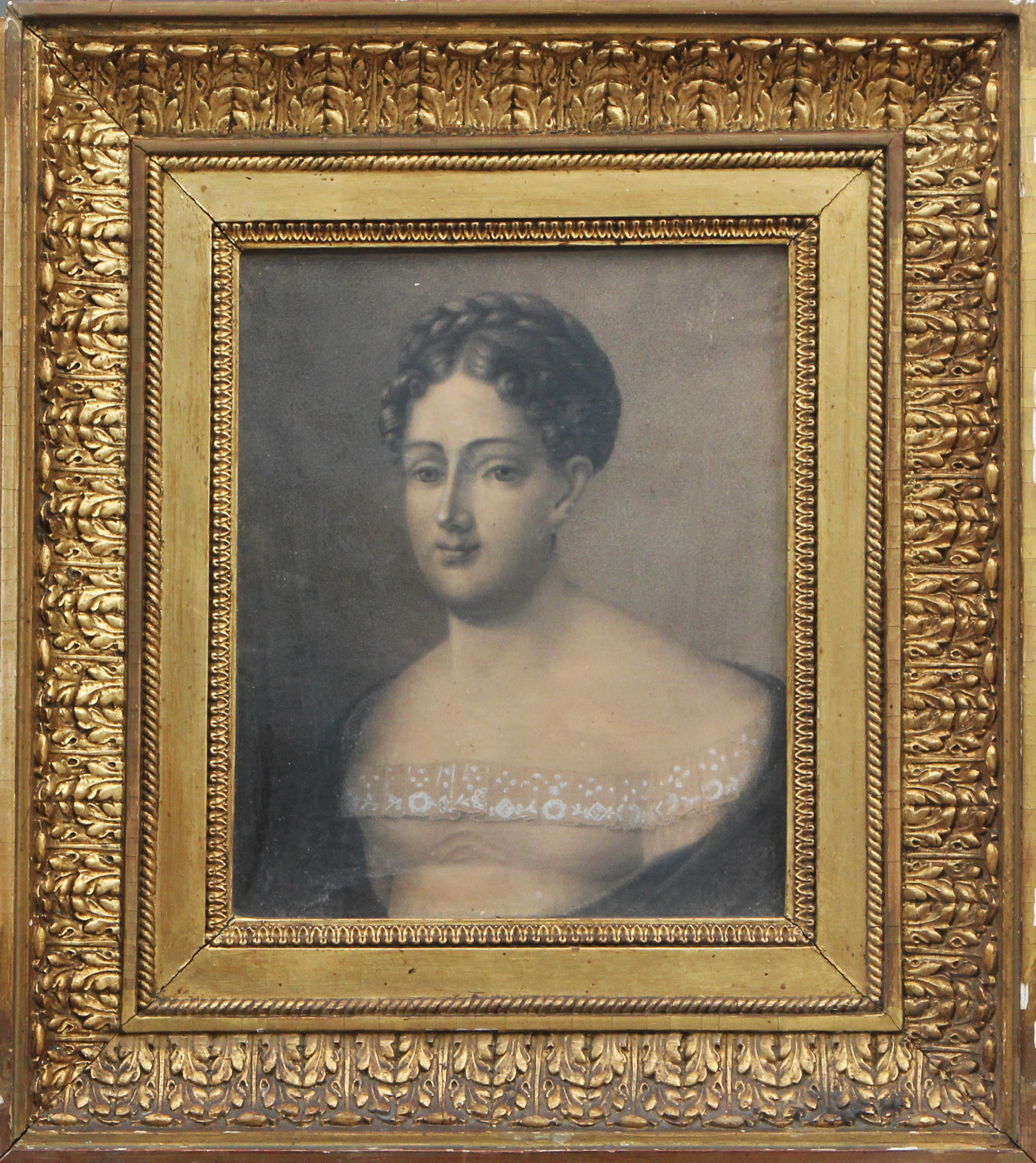 OIDENTIFIERAD KONSTNÄR. BLYERTSTECKNING, förhöjd med täckvitt, otydligt monogramsignerad, 1800-tal.