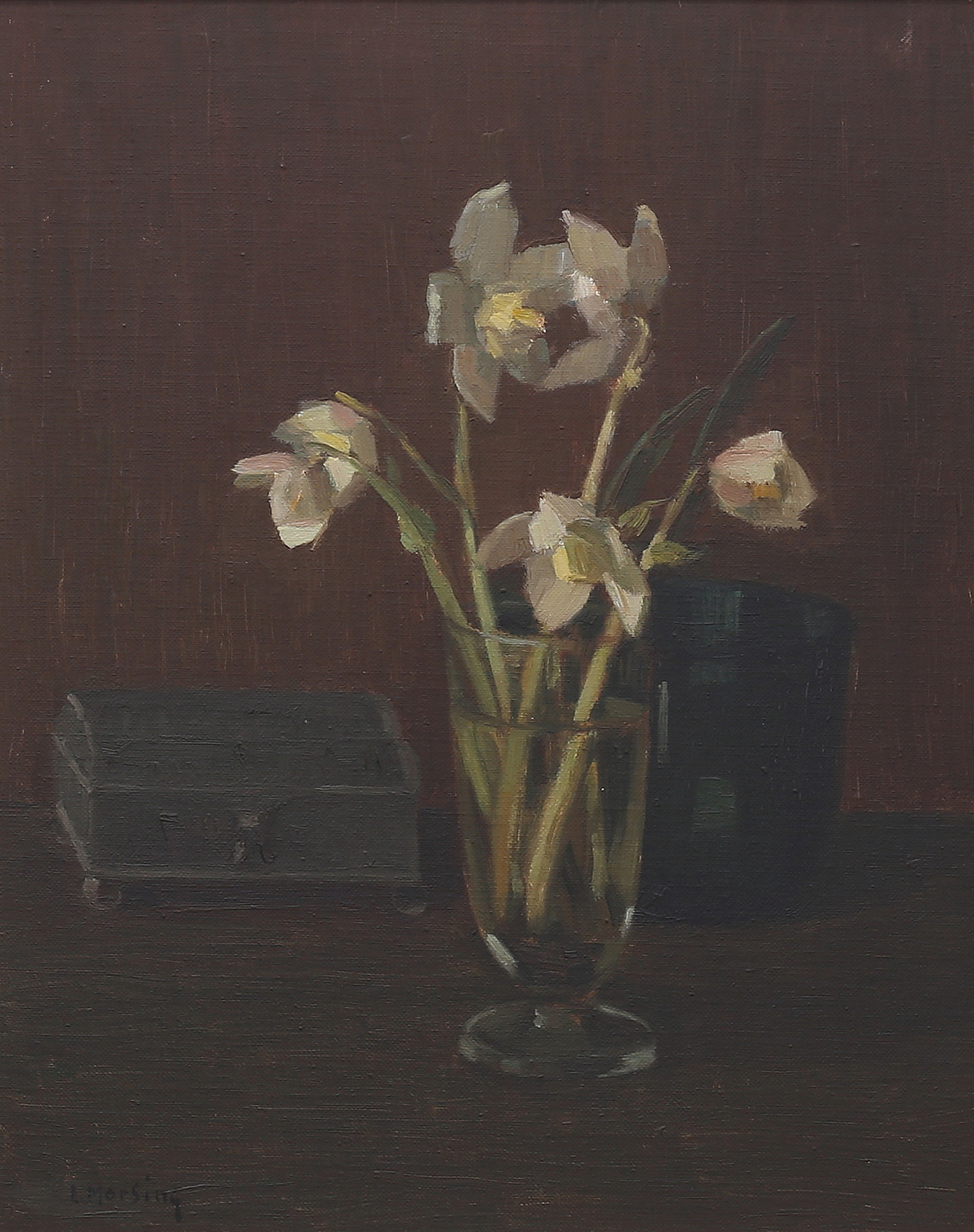 LEOPOLD MORSING. (Sverige, 1887-1971) Stilleben, olja på pannå, signerad.