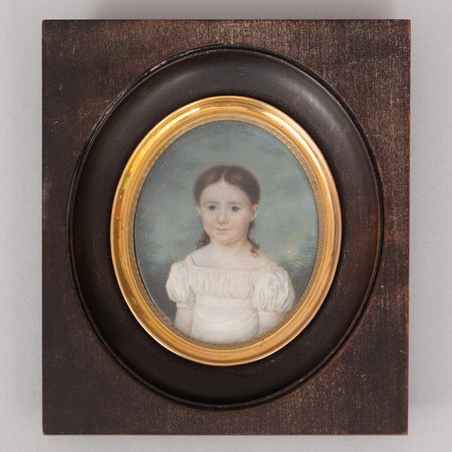 OIDENTIFIERAD KONSTNÄR. Miniatyrmålning, porträtt, 1800-tal, osignerad.