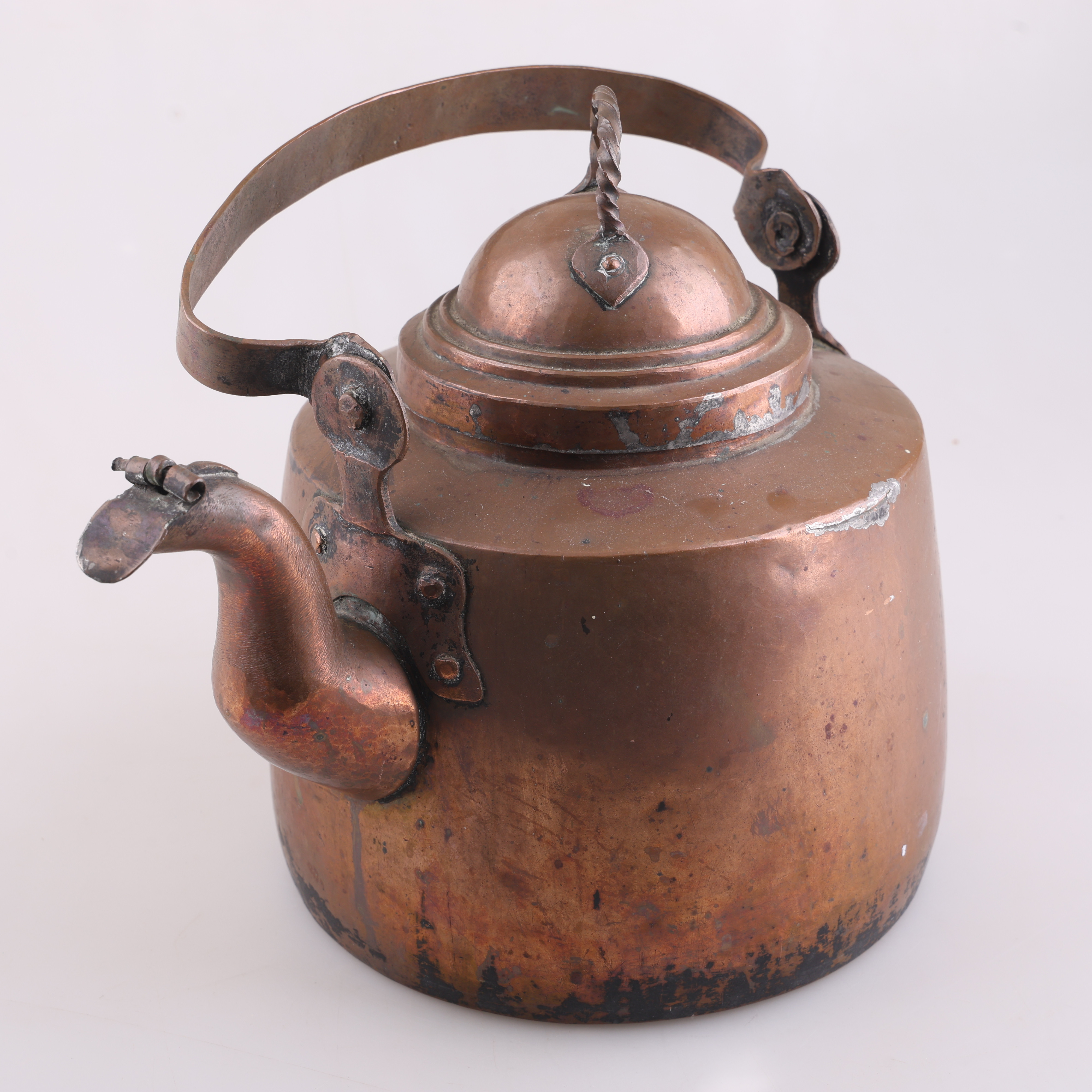 KAFFEPANNA, med mustaschfäste, koppar, 1800-tal.