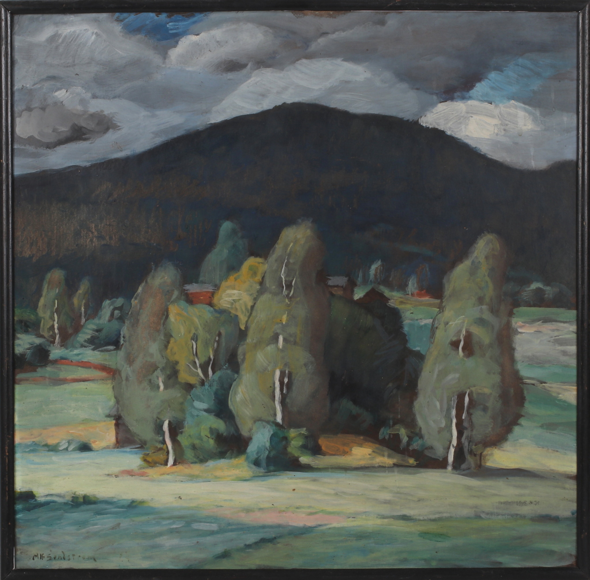 ALF SUNDSTRÖM. Landskapsmotiv, olja på pannå, signerad.