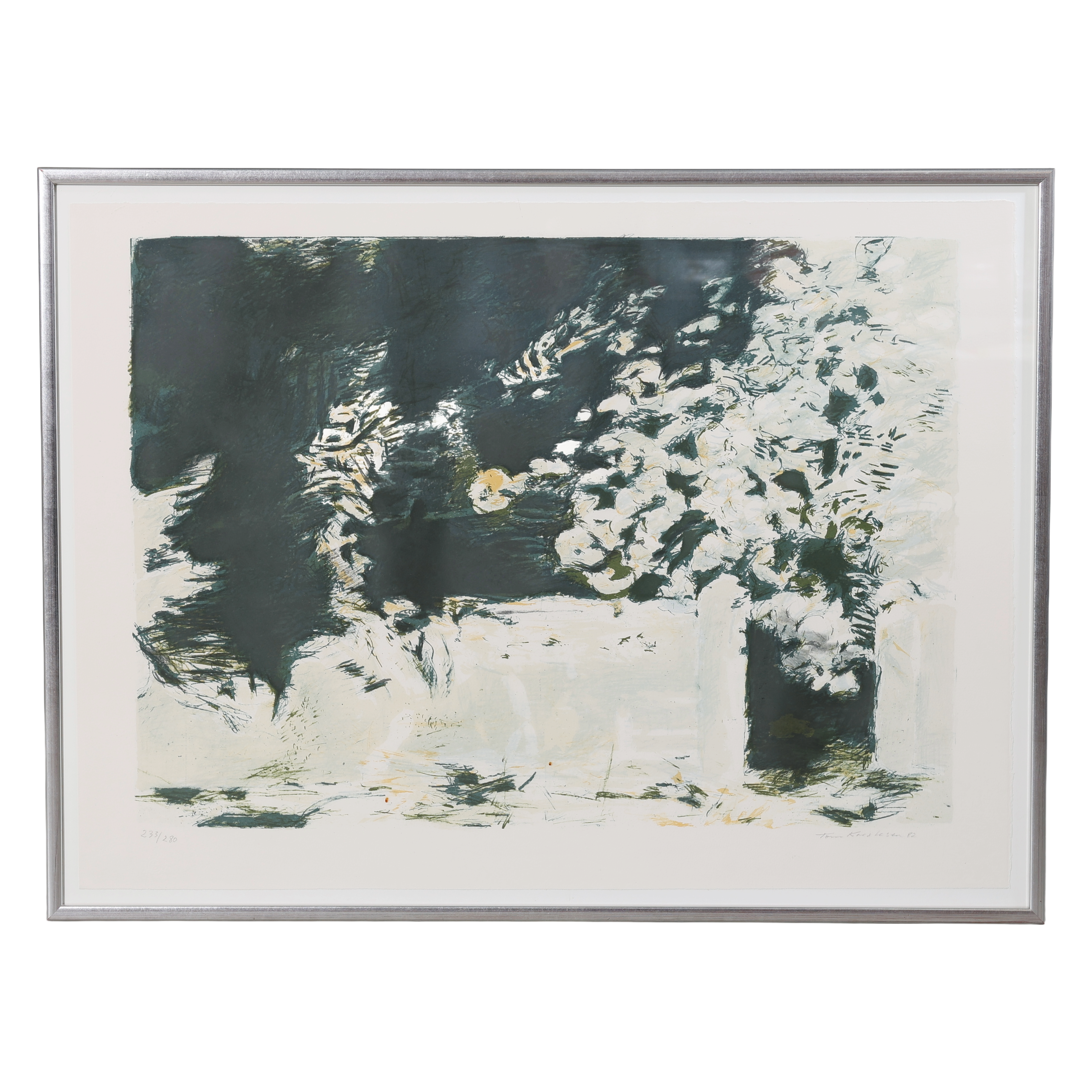 TOM KRESTESEN. Abstrakt komposition, litografi, signerad samt numrerad 233/280.