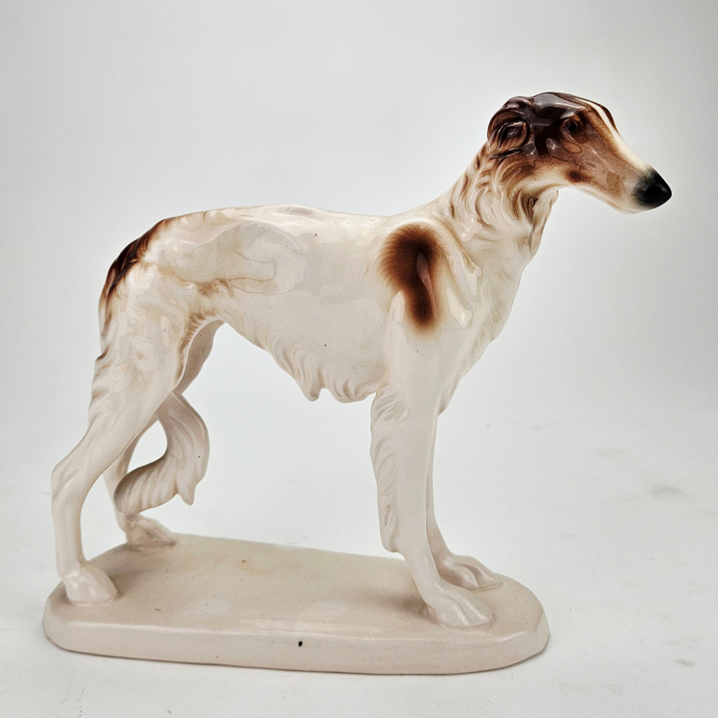 FIGURIN, porslin, Borzoi, VEB Zierkeramik Katzhütte, Tyskland.