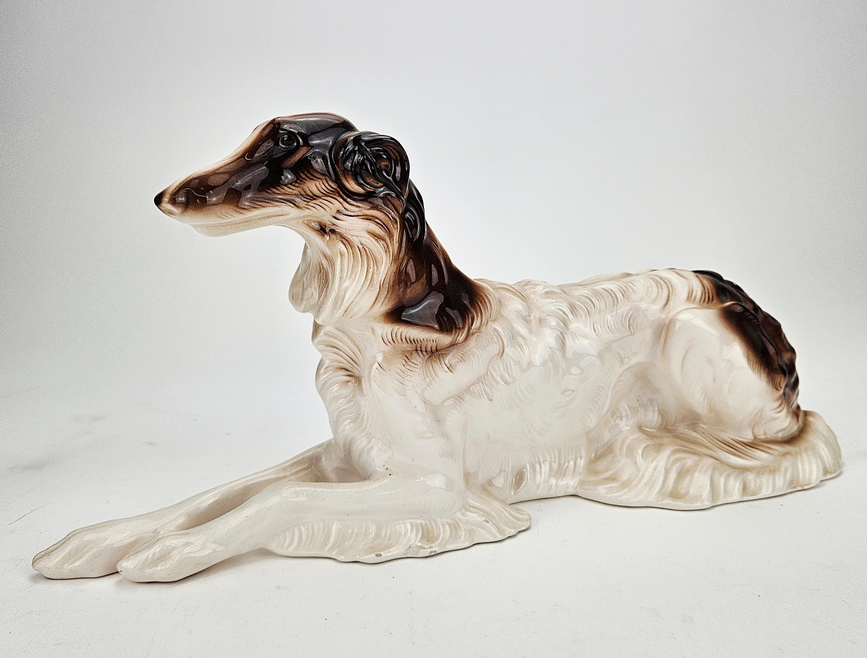 FIGURIN, porslin, Borzoi, VEB Zierkeramik Katzhütte, Tyskland.