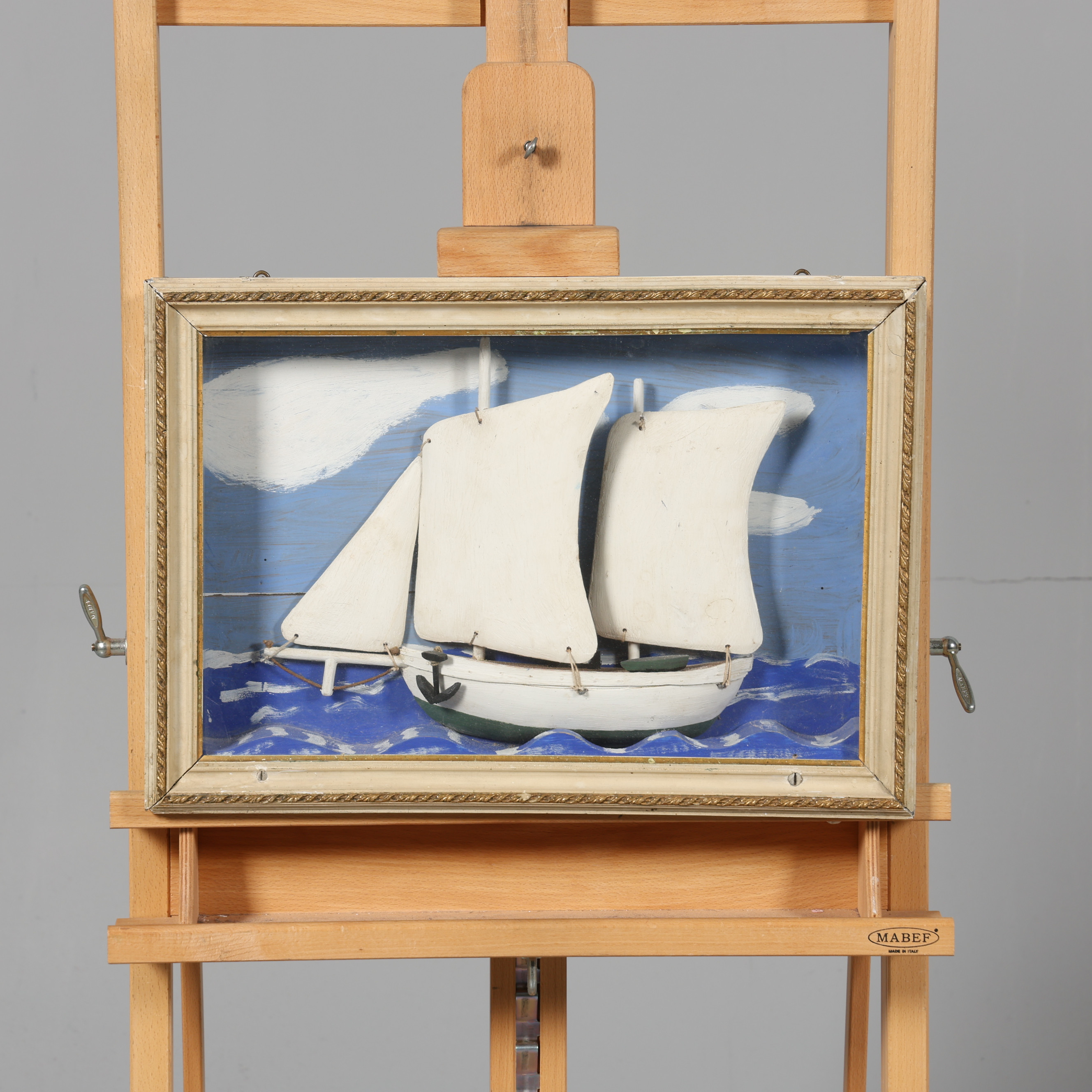 DIORAMA, båtmodell.