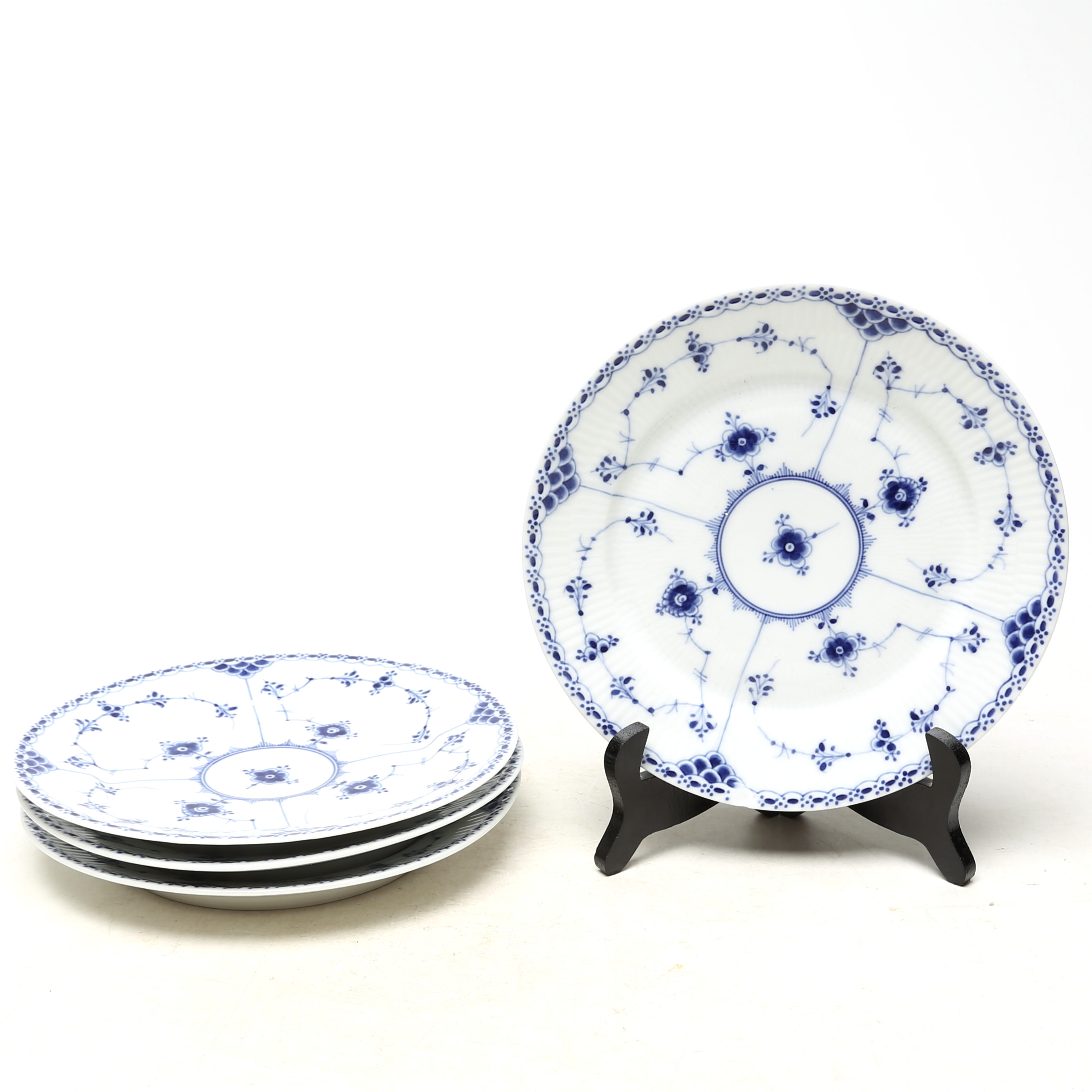 ASSIETTER, 4 st, porslin, Kunglig Dansk, Musselmalet.