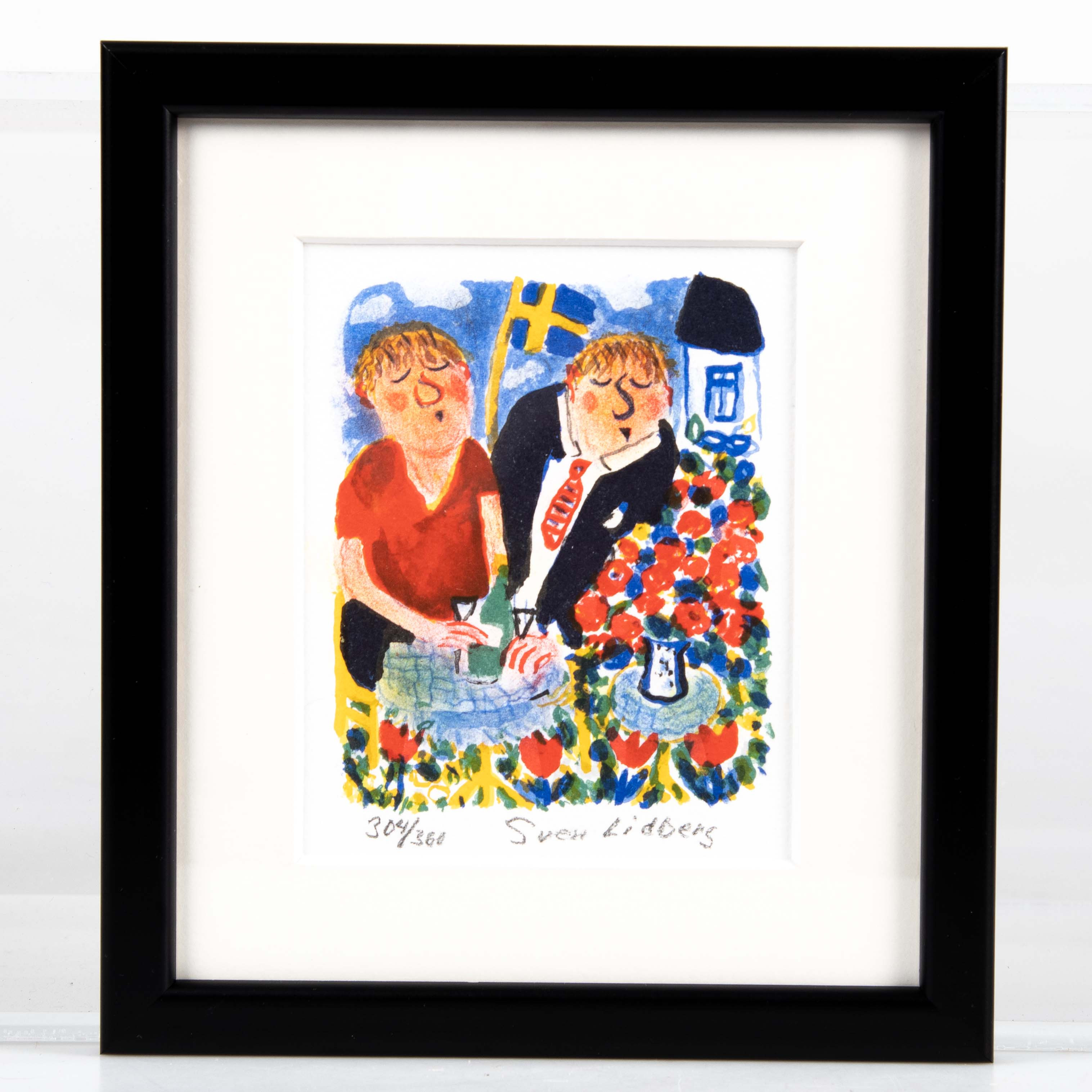 SVEN LIDBERG. Färglitografi, signerad samt numrerad 304/360.
