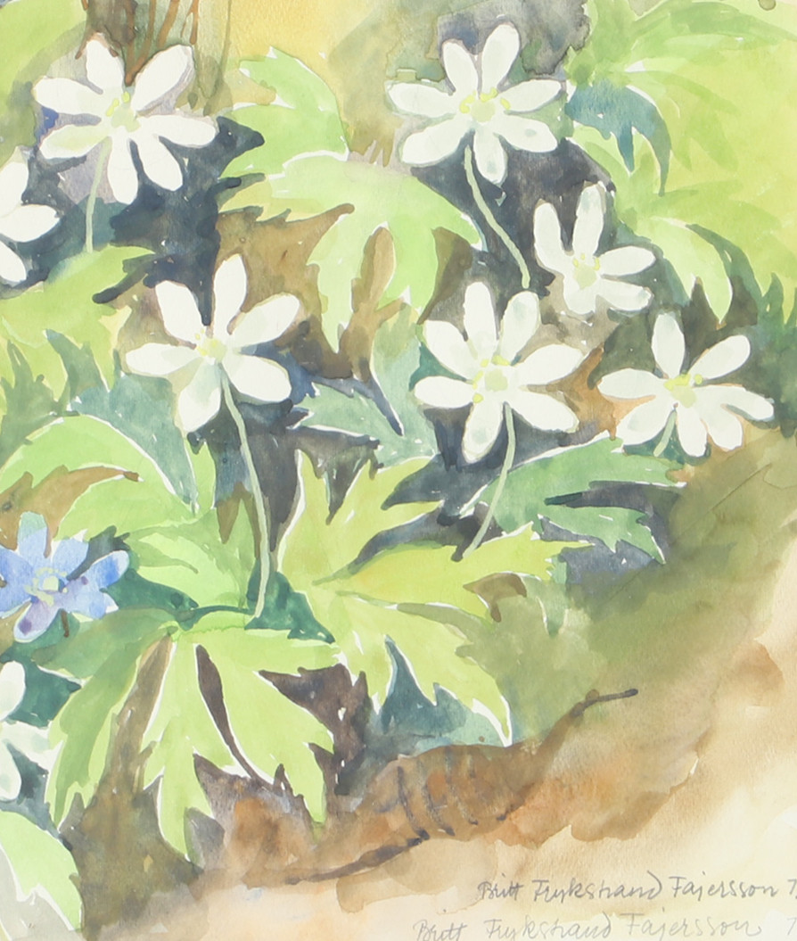 BRITT FRYKSTRAND FAJERSSON. Blommor, signerat tryck.