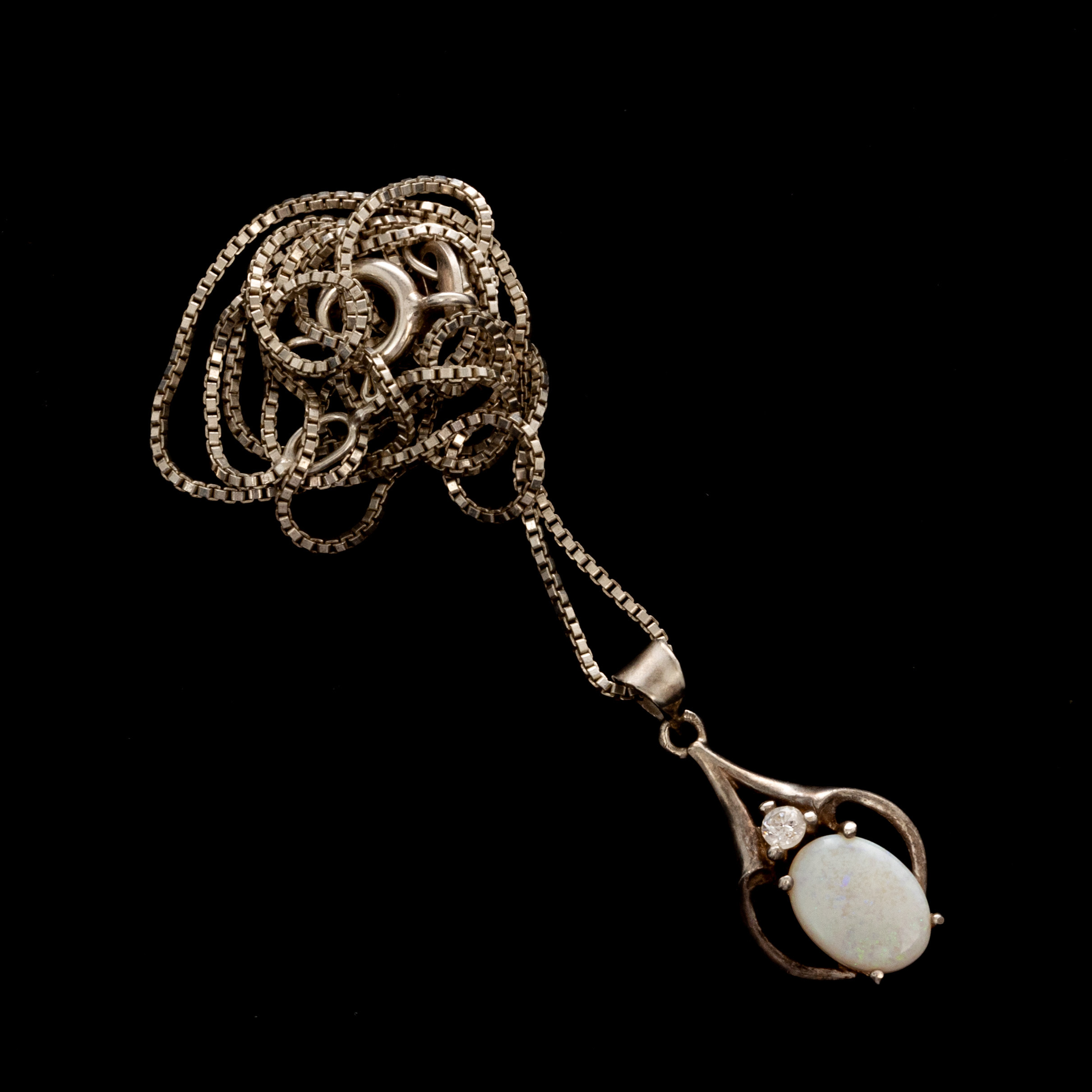 COLLIER, Silver, Opal, Cubic zirkon.