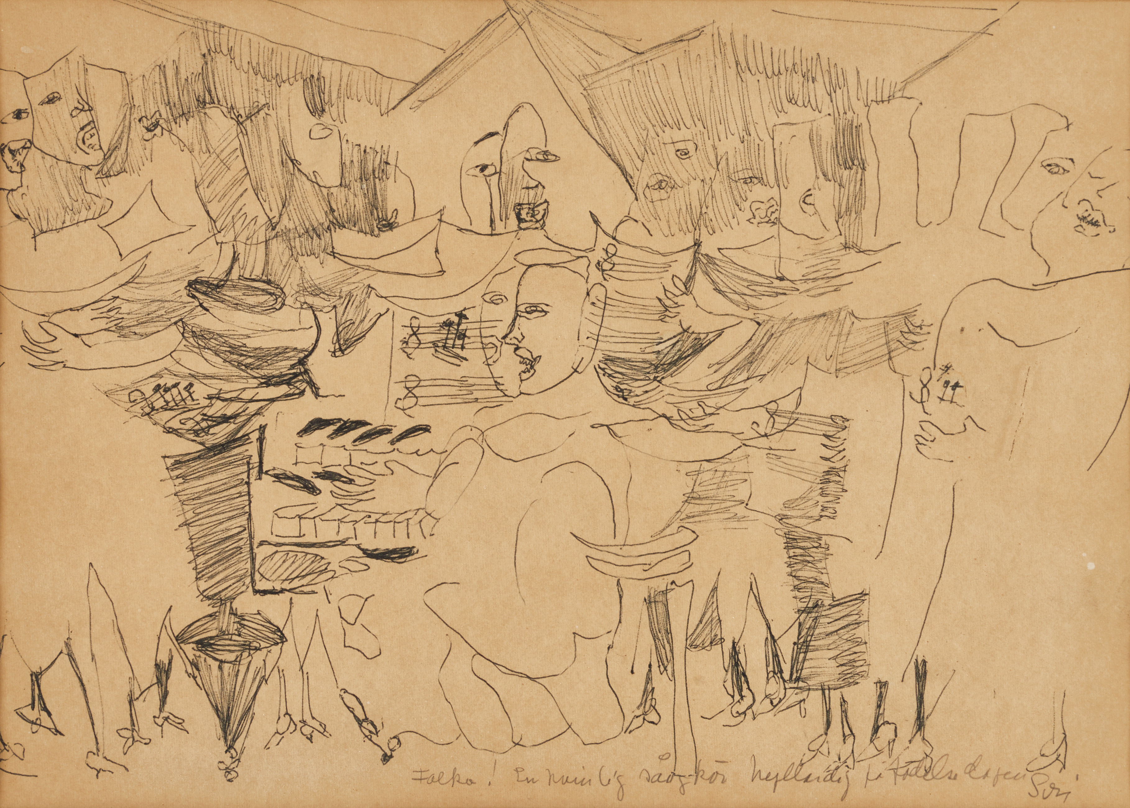 SIRI DERKERT (SVERIGE, 1888-1973):. TILLSKRIVEN. Körsång, med dedikation "Siri", teckning.