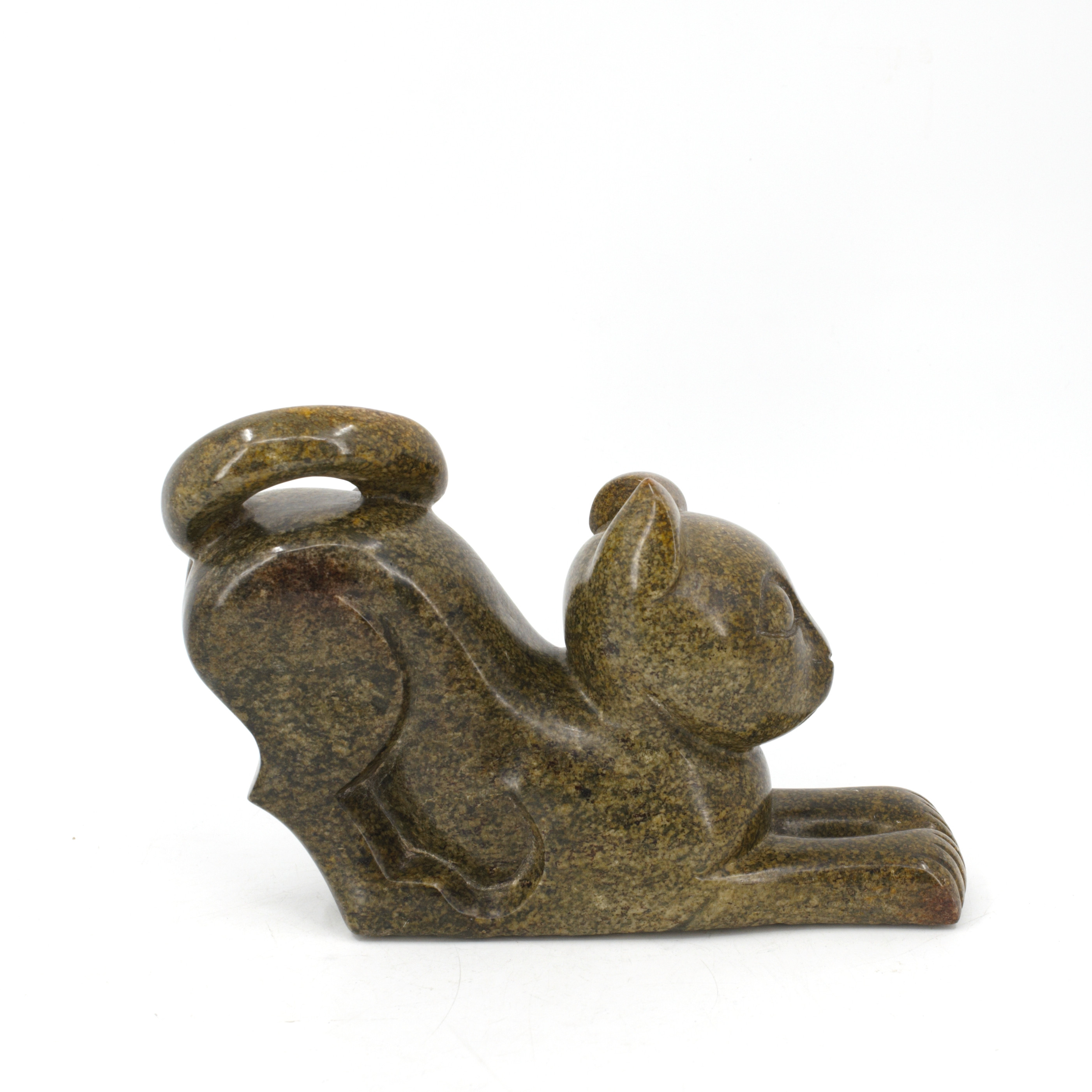 OIDENTIFIERAD KONSTNÄR. Skulptur, katt, sten, 1900-tal.