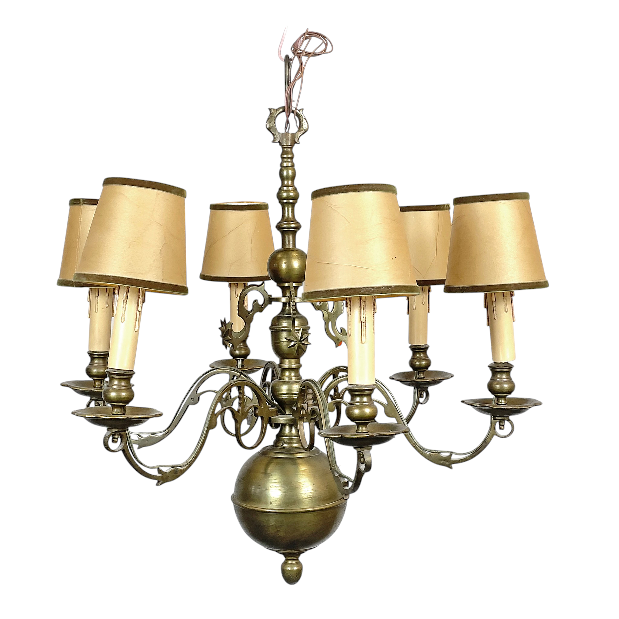 MALMKRONA, 6-armad. Barockstil, 1900-tal.