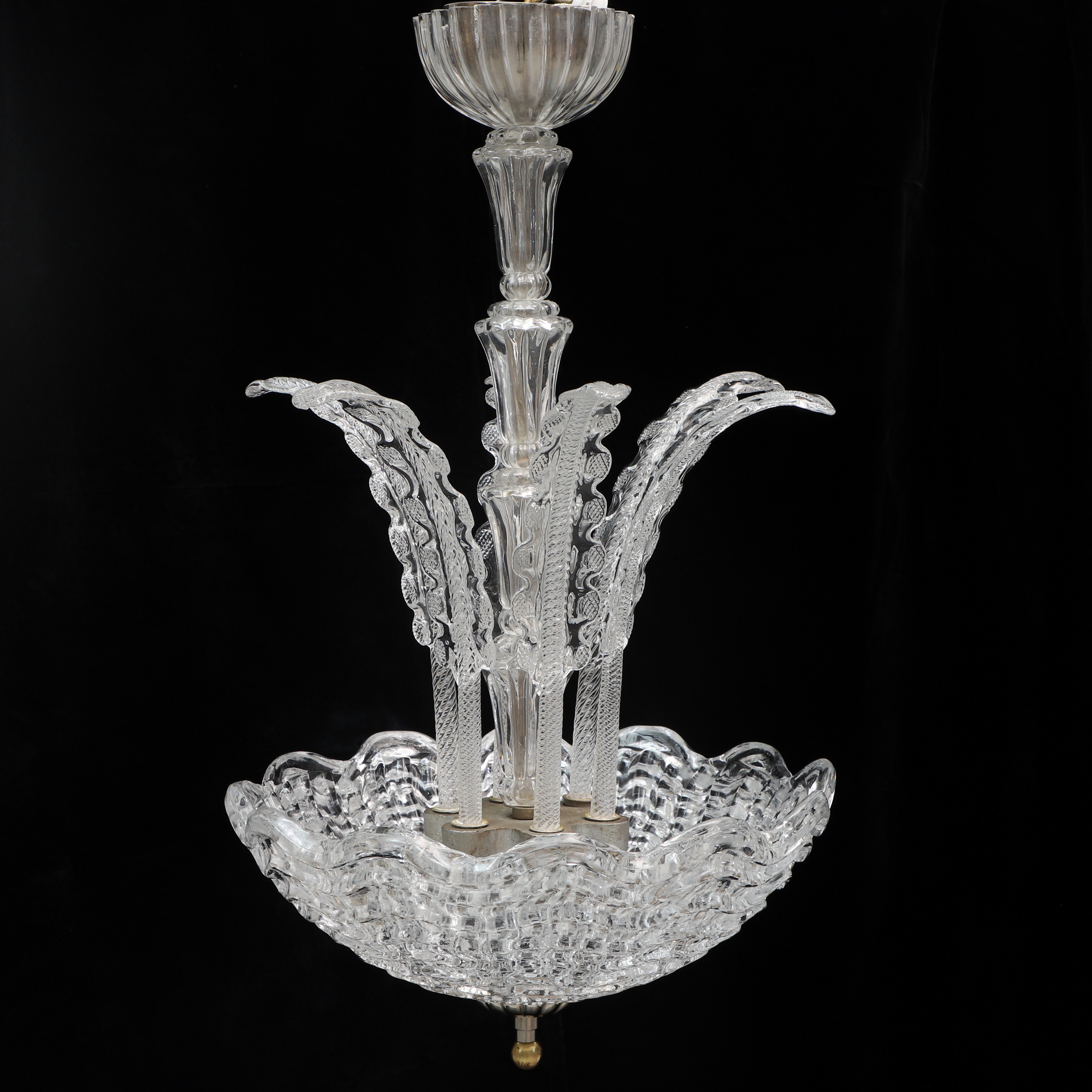 FRITZ KURZ. Taklampa, glas, Orrefors.