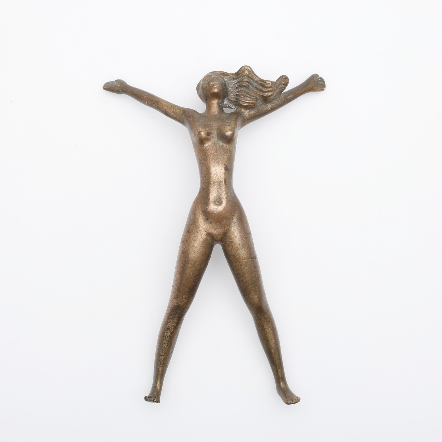 STIG BLOMBERG. "FRITIDSFLICKAN", SKULPTUR, BRONS.