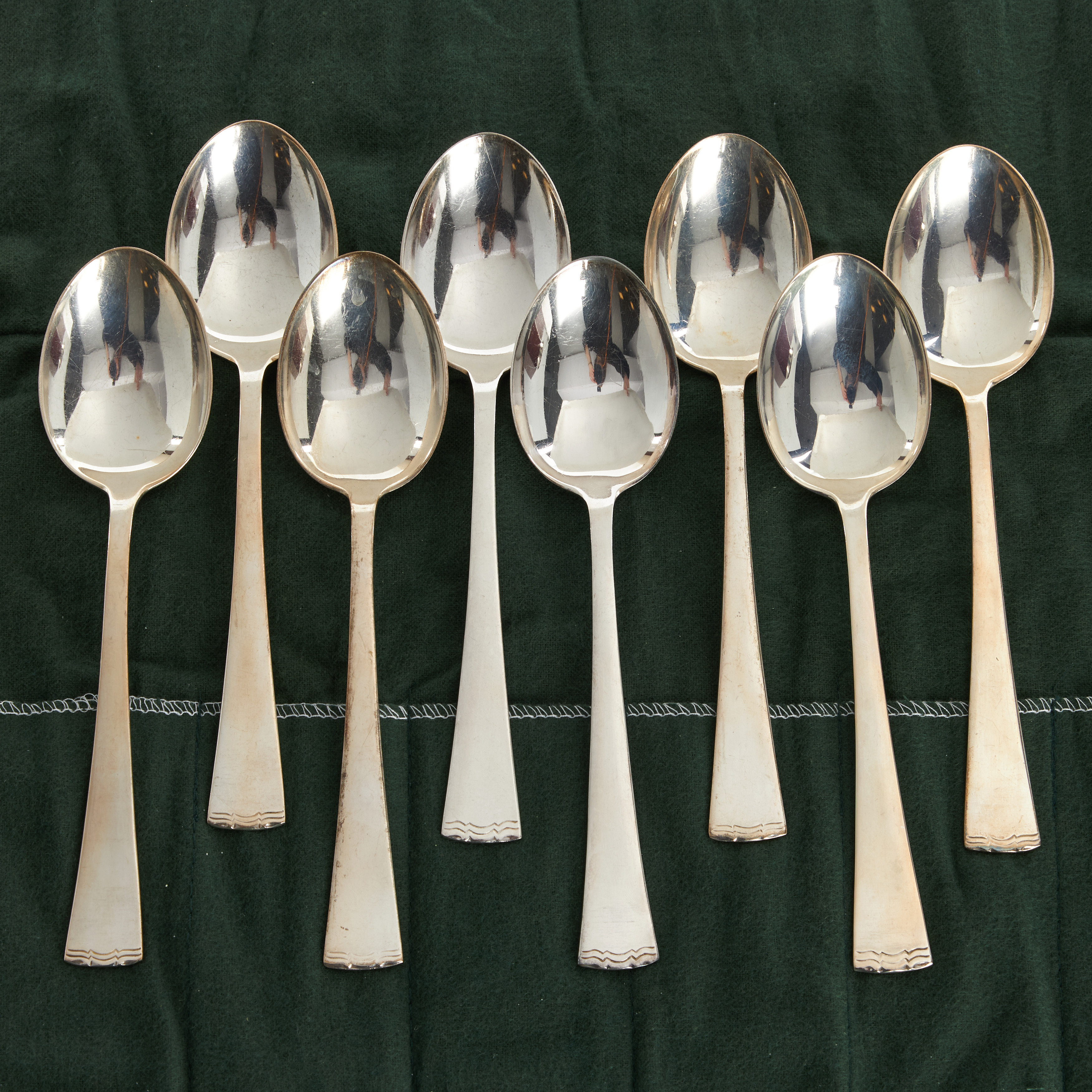 MATSKEDAR, 8 st, silver, stämplar för CG Hallberg.