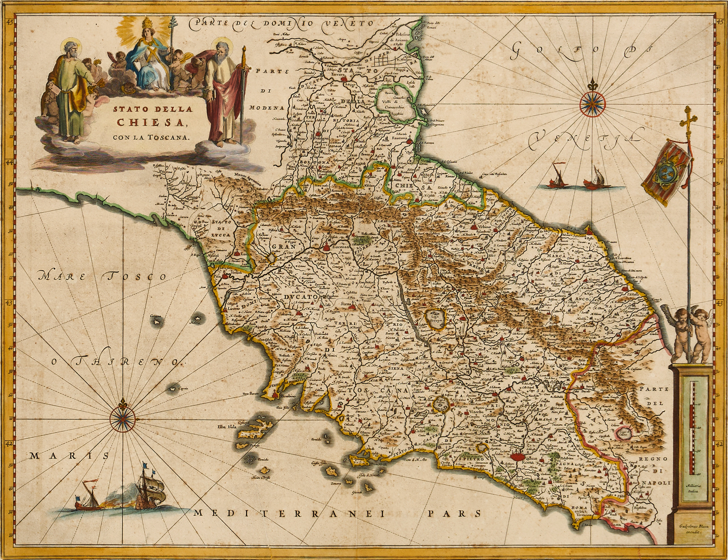 BLAEU, Stato della Chiesa, con La Toscana, 1659-1672.