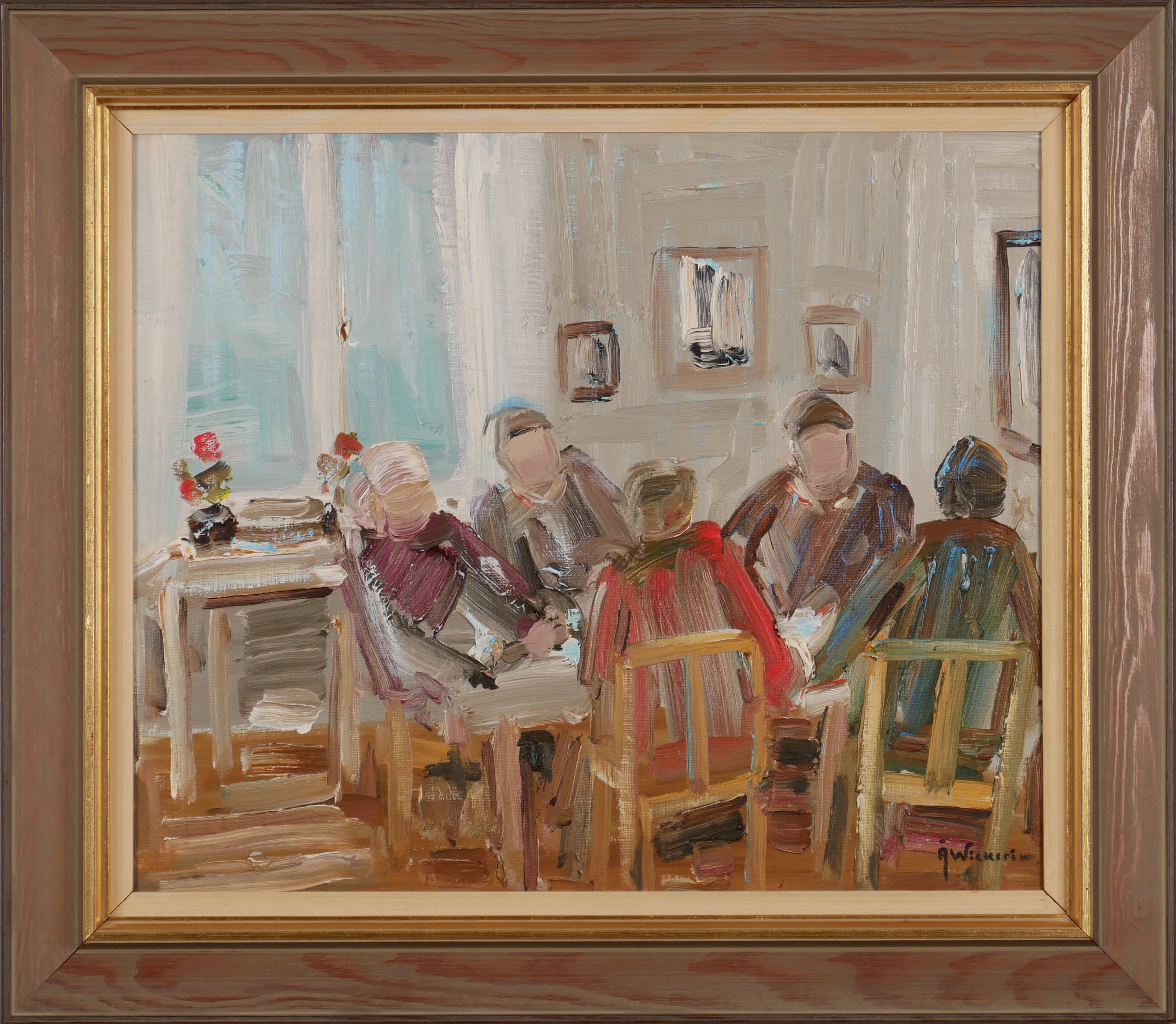 ÅKE WICKSTRÖM. Interiör, olja på duk, signerad Å Wickström.