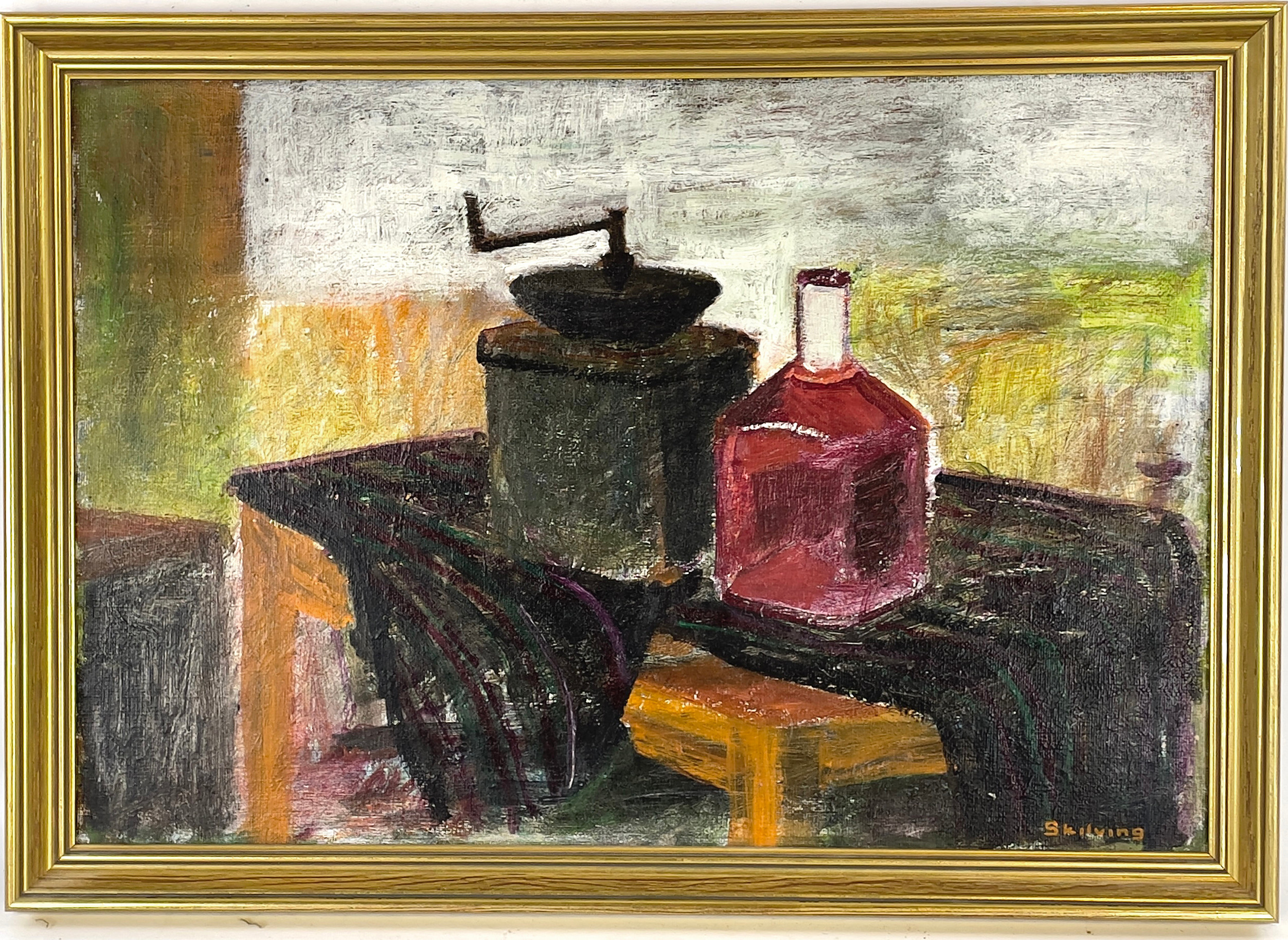 AXEL SKILVING (1909-1978). "Den gamla kaffekvarnen", olja på duk, signerad Skilving.