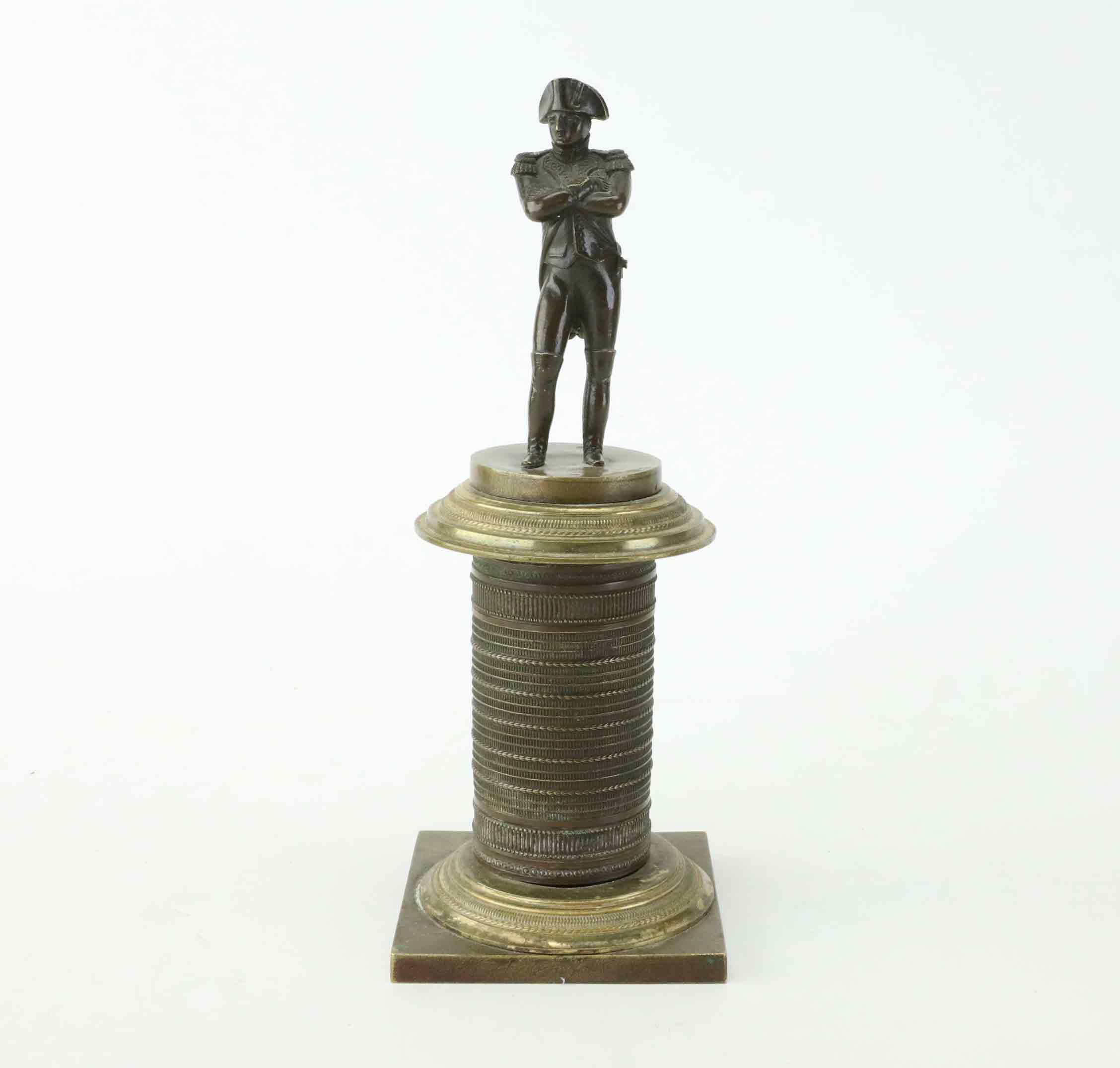 STATYETT, Napoleon Bonaparte, mässing och brons, 1800-tal.