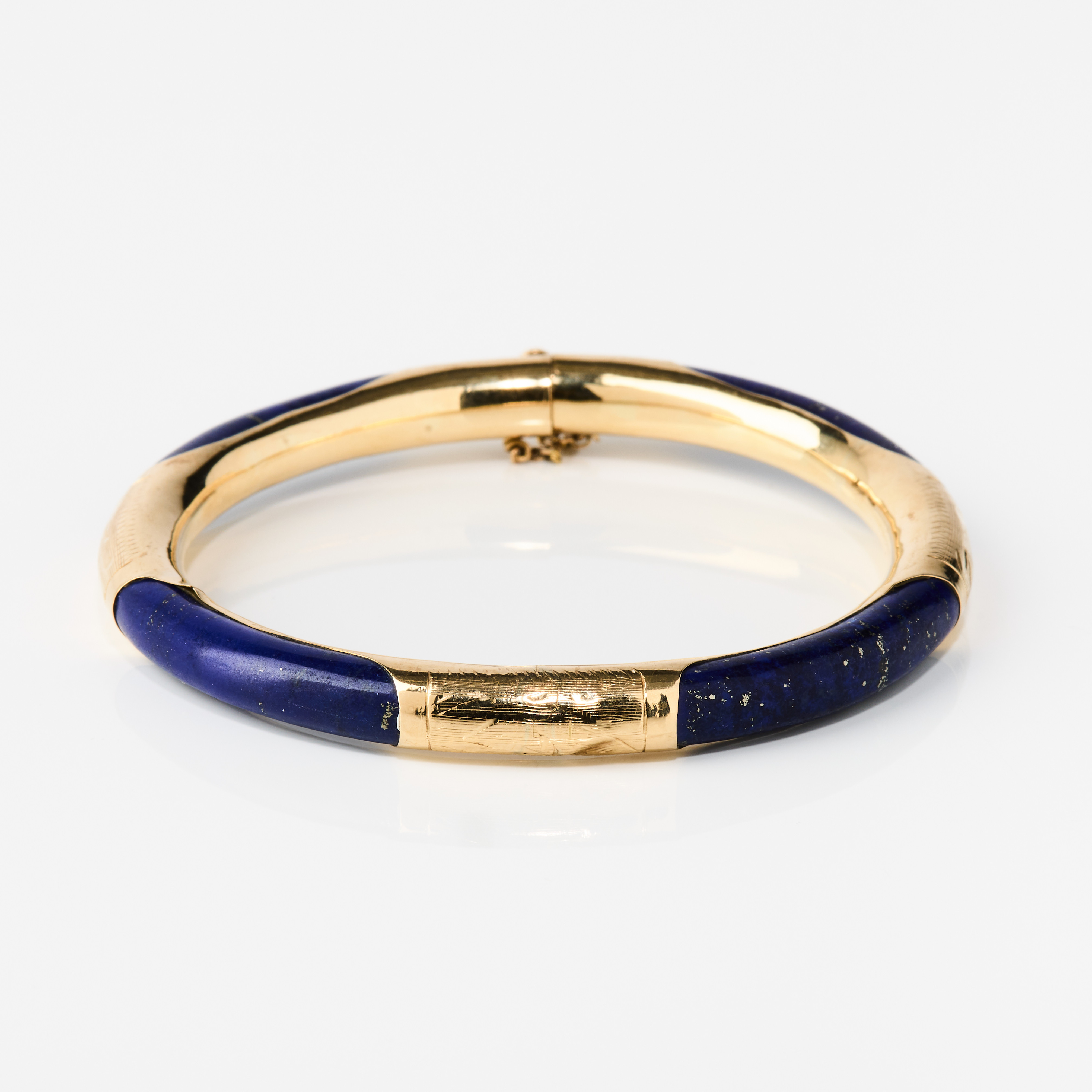 ARMRING, 14K guld och lapis lazuli, 1890-tal.