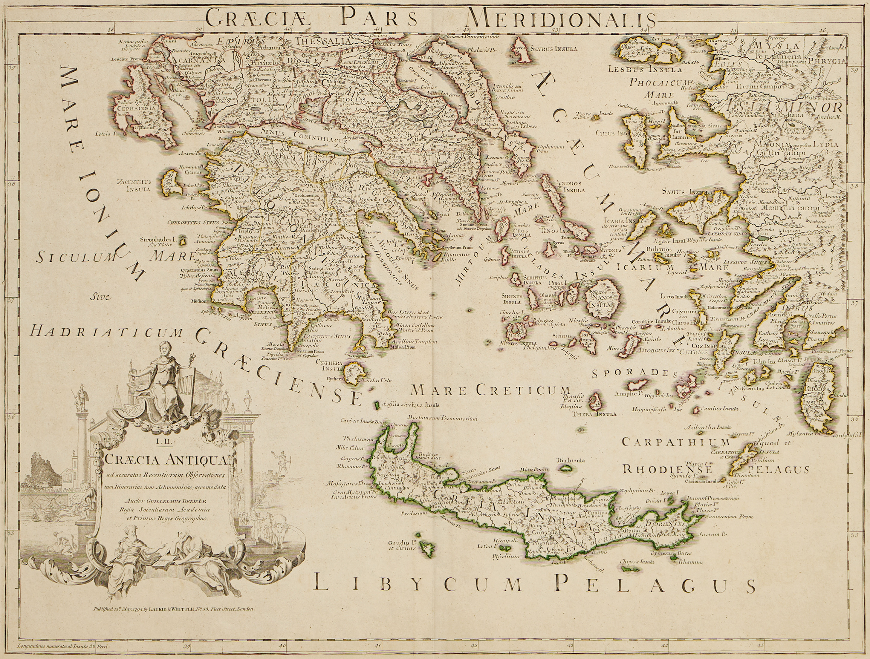 DELISLE/LAURIE & WHITTLE, Græcia Antiqua, 1794.