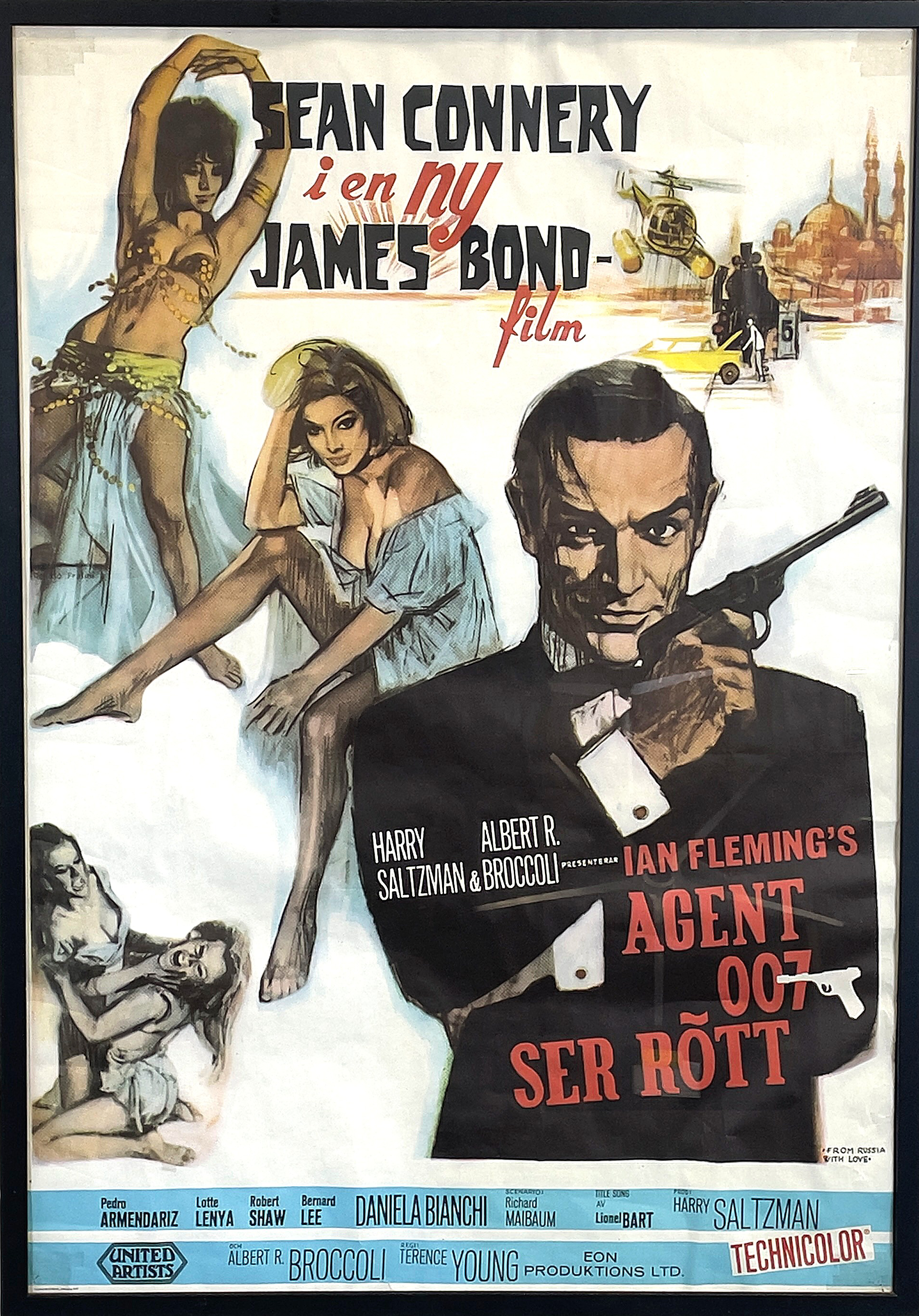 FILMAFFISCH, "Agent 007 ser rött/From Russia with love", Tryckeri AB SMåland, Jönköping, 1979-tal.