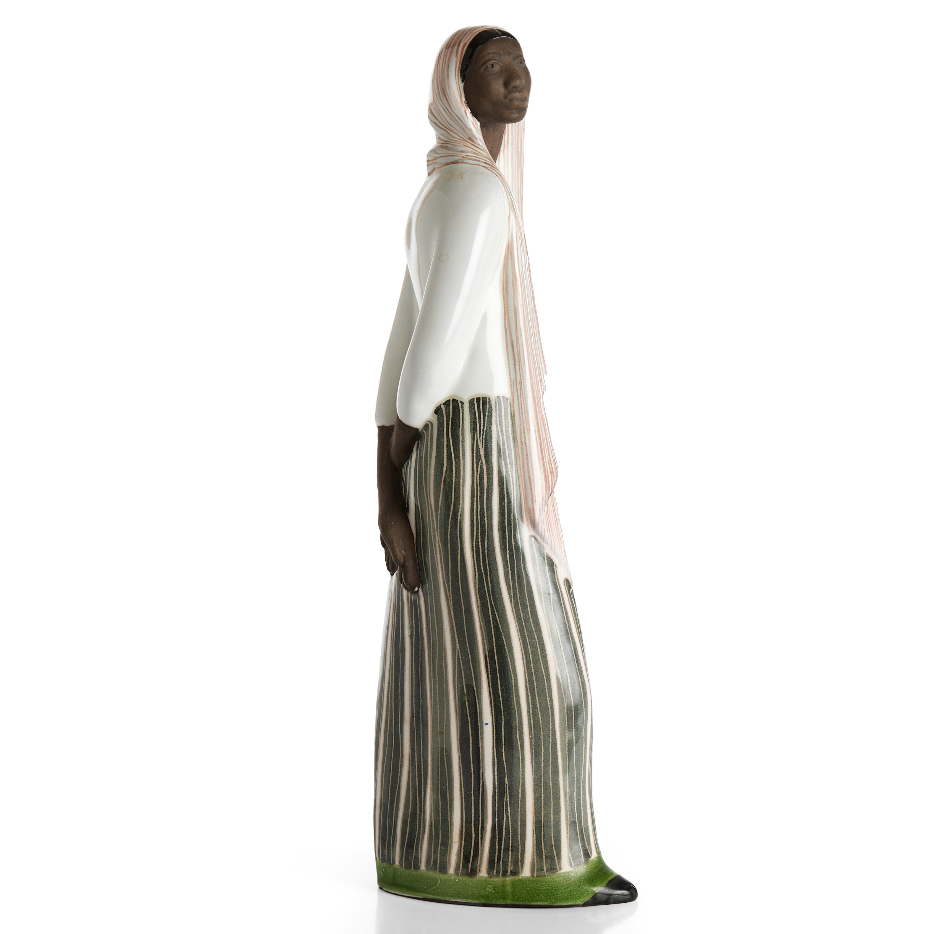 MARI SIMMULSON. Figurin, ”Indonesiskan”, Upsala Ekeby, modell 4159, 1954-63, signerad, glaserat lergods.