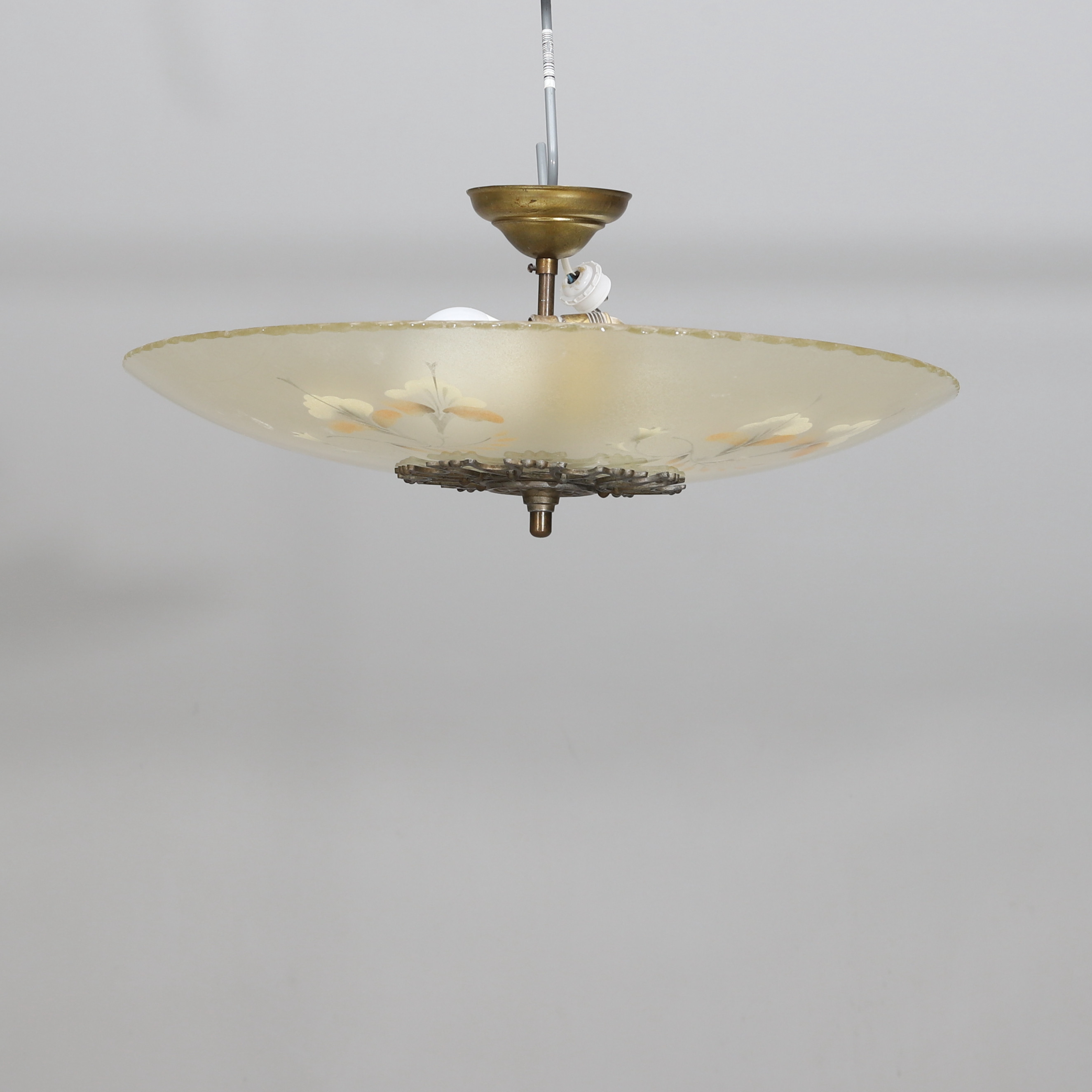 TAKLAMPA, plafondmodell, glas och metall, art deco, 1930-tal.