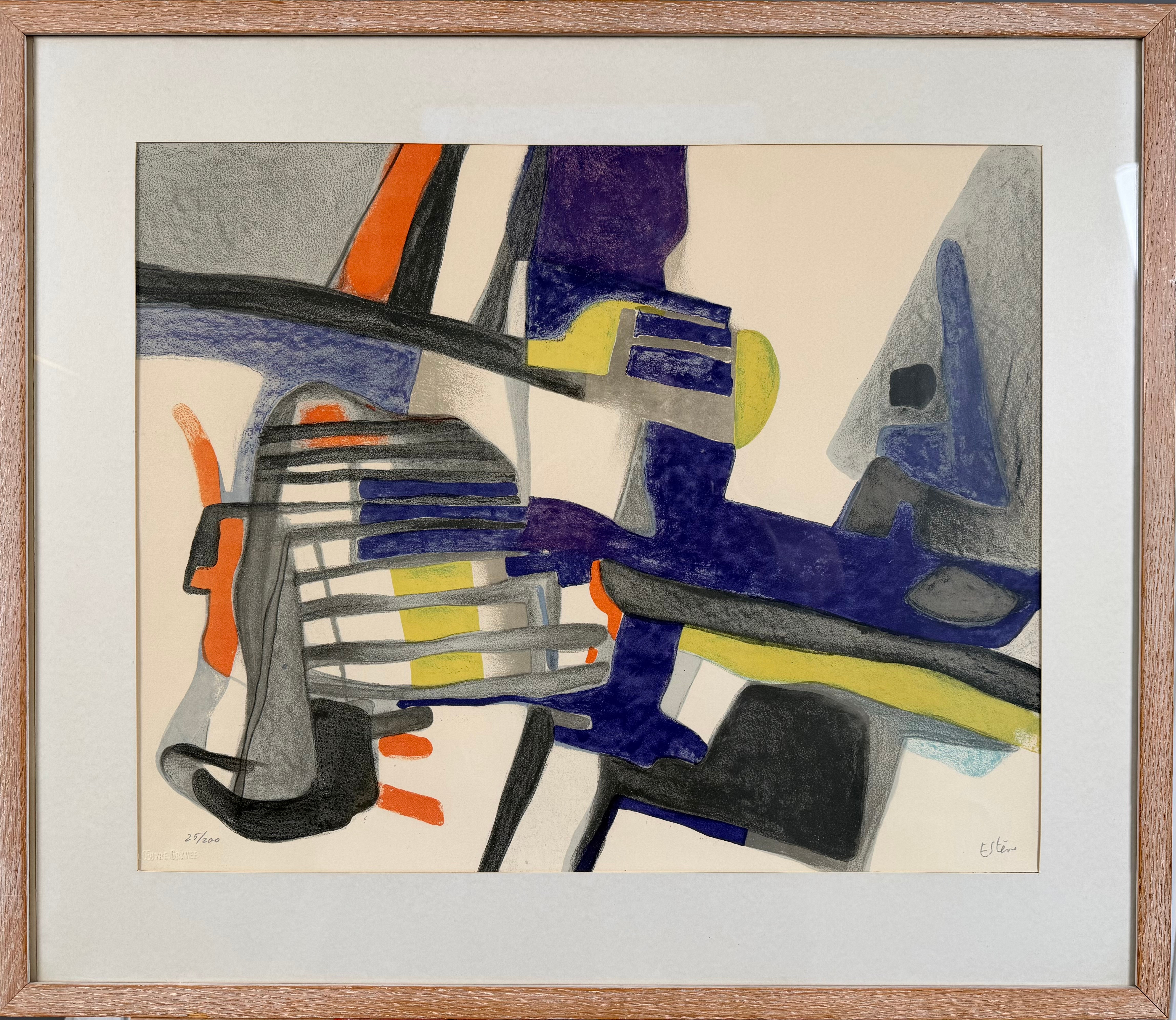 MAURICE ESTÈVE(1904-2001). Abstrakt komposition, färglitografi, signerad, numrerad 25/200.