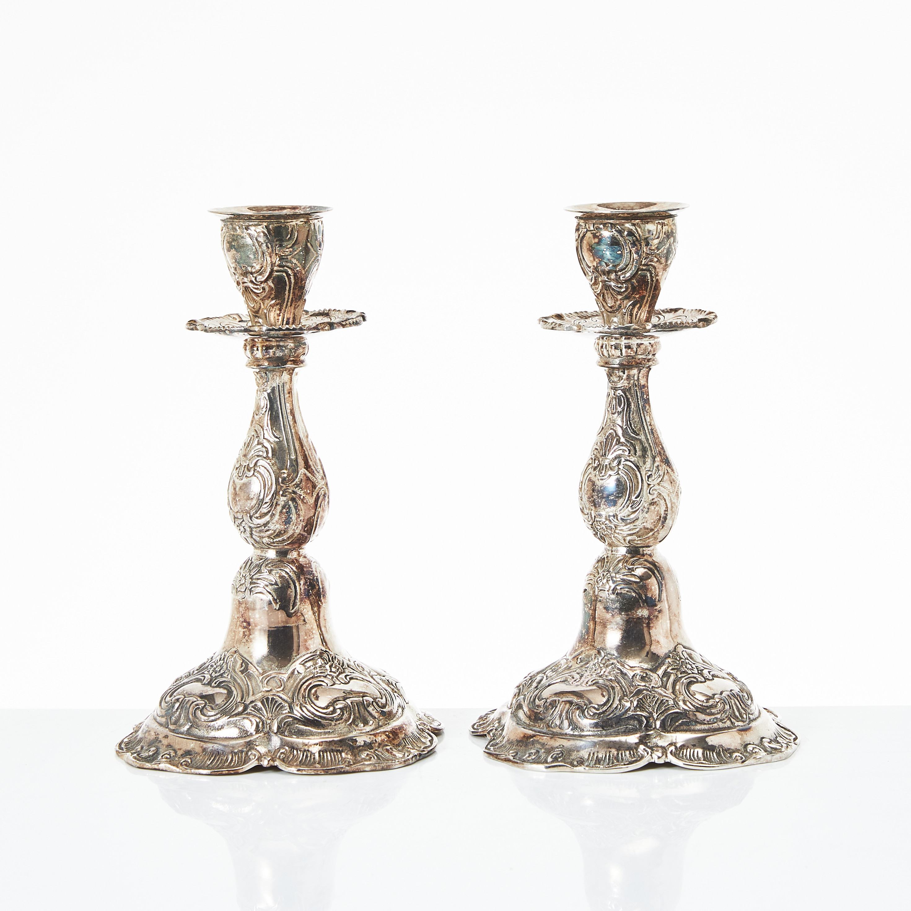LJUSSTAKAR, ett par, silver, GEWE Silvervarufabriken AB, Malmö, 1975.