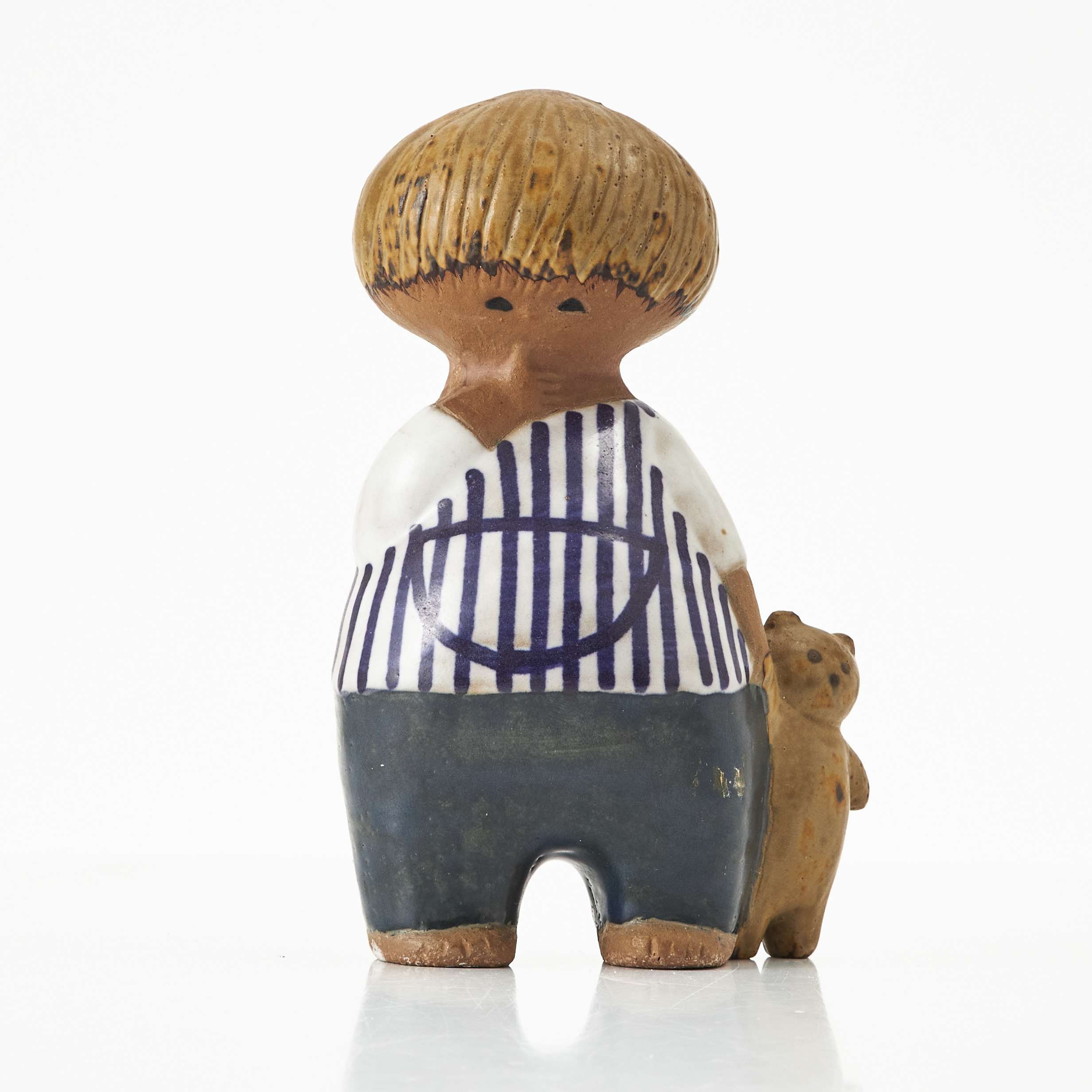 LISA LARSON. "Malin", figurin, Gustavsberg, ur serien "Lisas ungar", formgivningsår 1962-64, delvis glaserad.