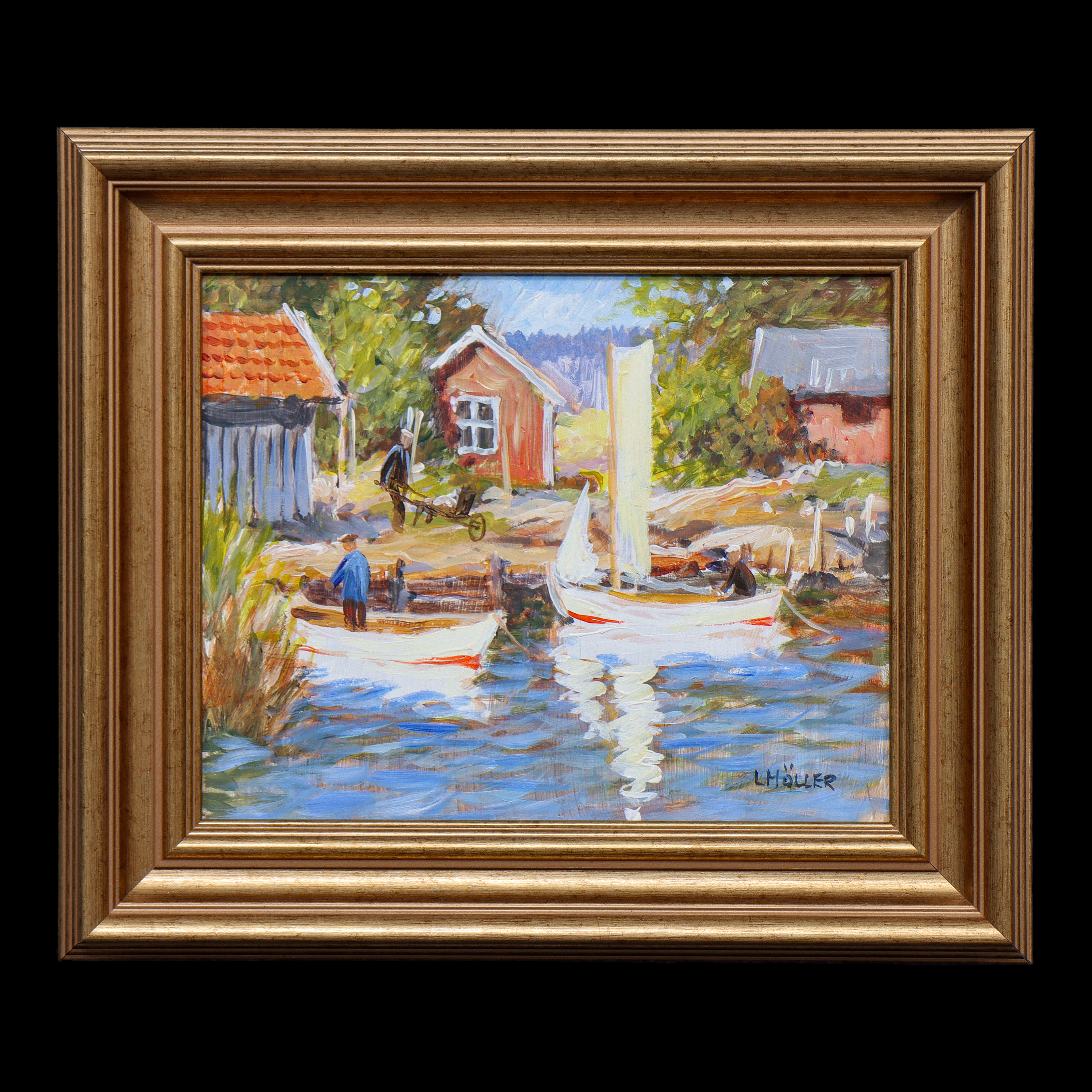 LENNART MÖLLER (f. 1935) OLJA PÅ PANNÅ, MOTIV PÅ SKÄRGÅRDEN, SIGNERAD, 1900-TAL.
