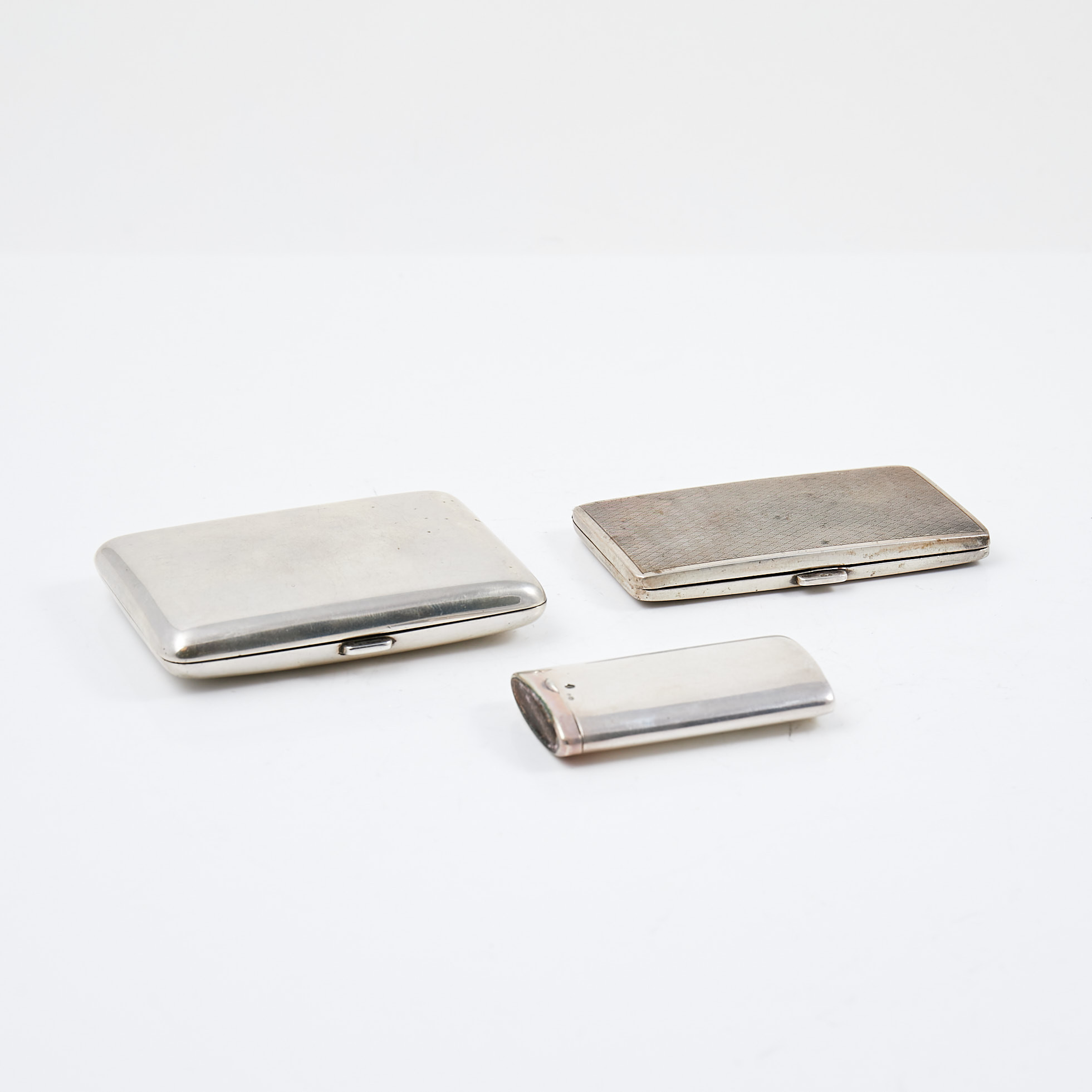 ETUIER, silver, 3 st, för tändstickor, visitkort samt cigaretter.