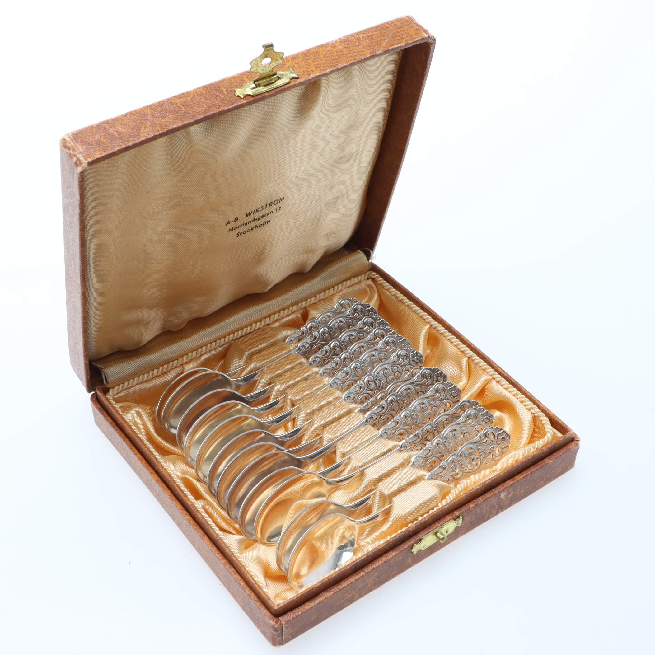 KAFFESKEDAR, 12 st, silver, modell 203, Th Marthinsen, Norge.