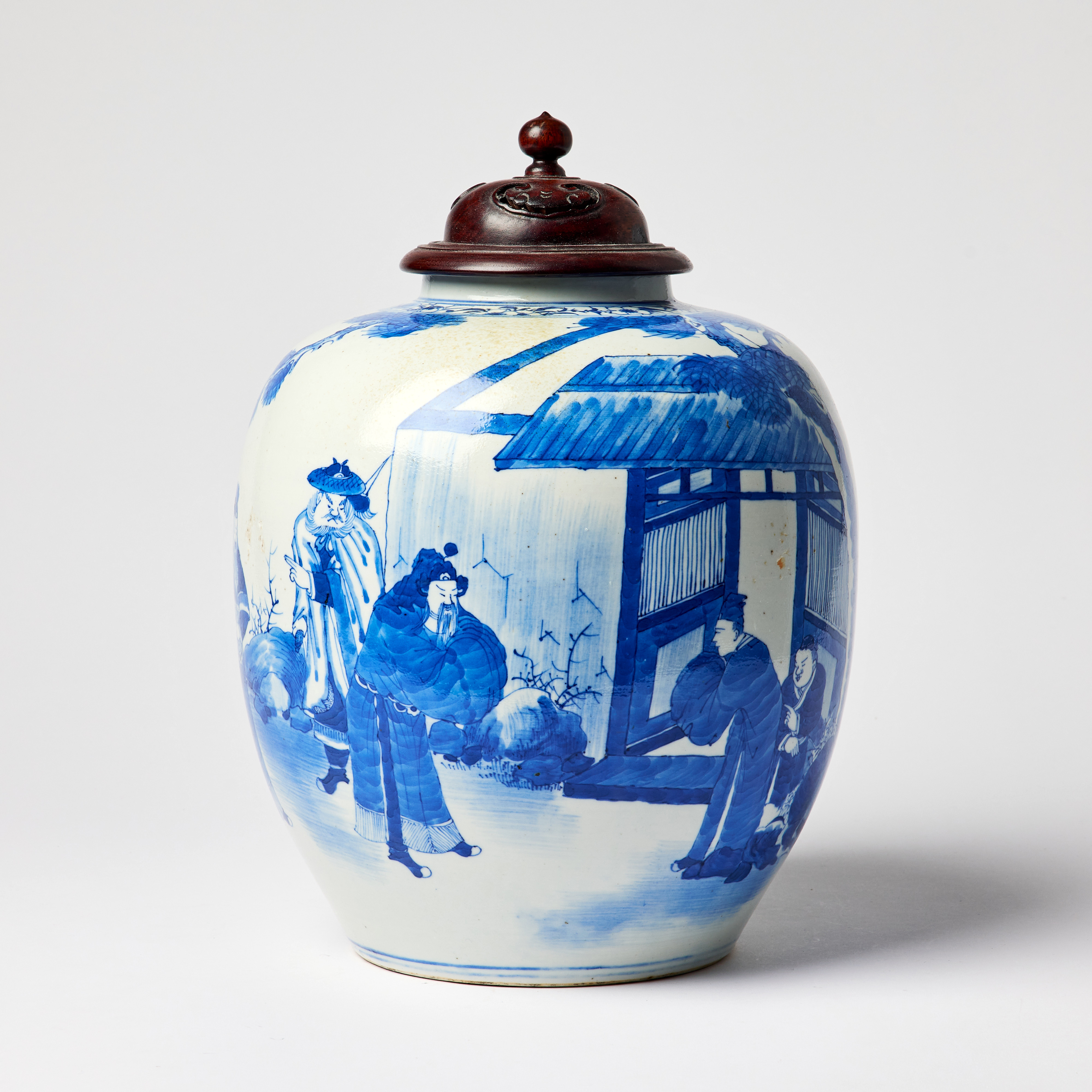 A Large Chinese Blue and White Jar.
