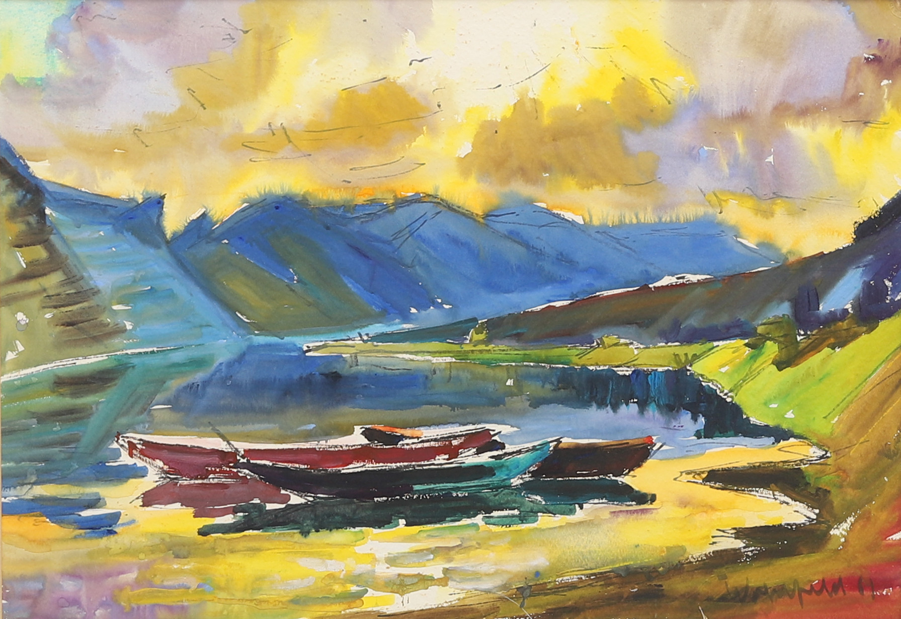 WALTER WOHLFELD. Landskap, akvarell, signerad och daterad -61.
