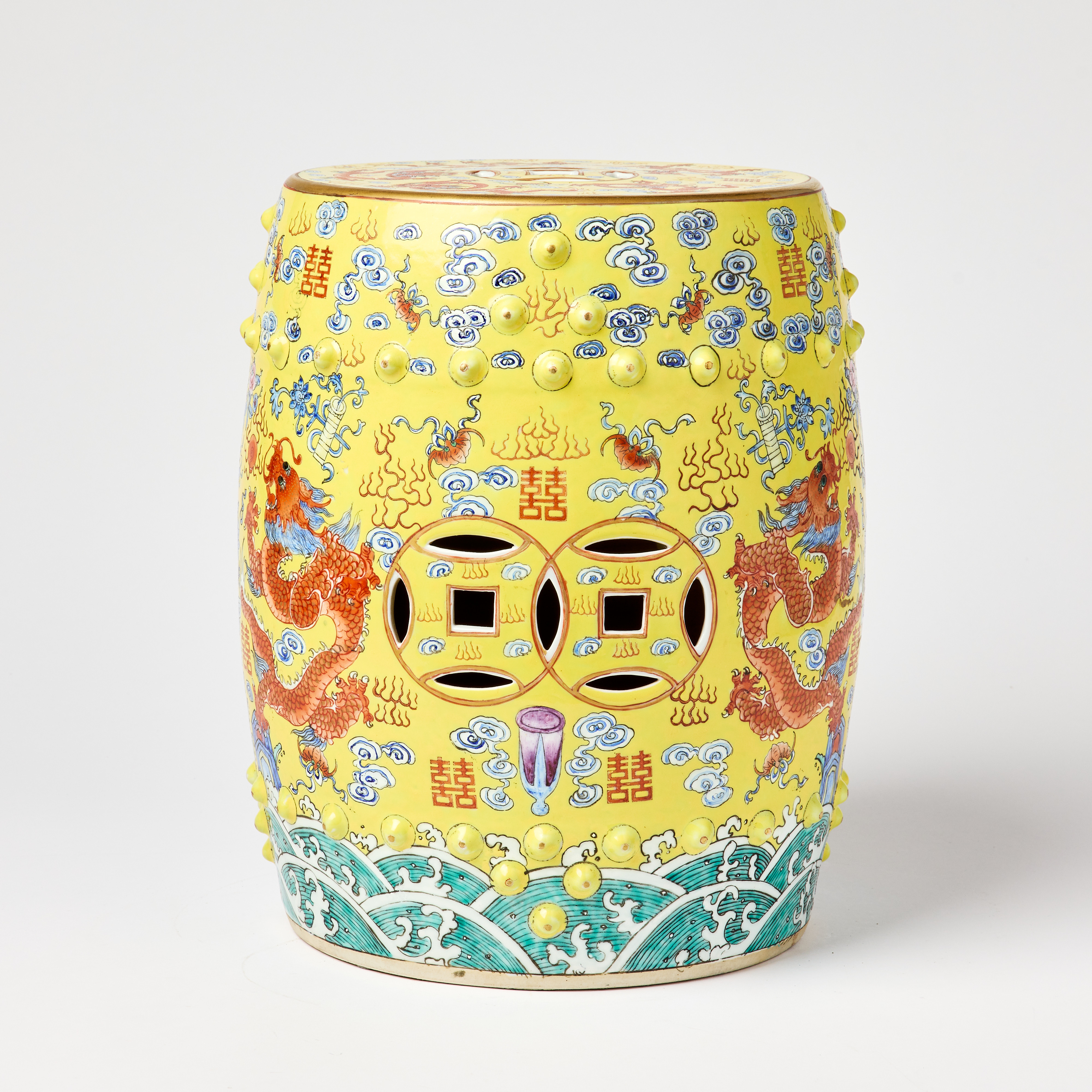 A Chinese Yellow Ground Garden Seat.
