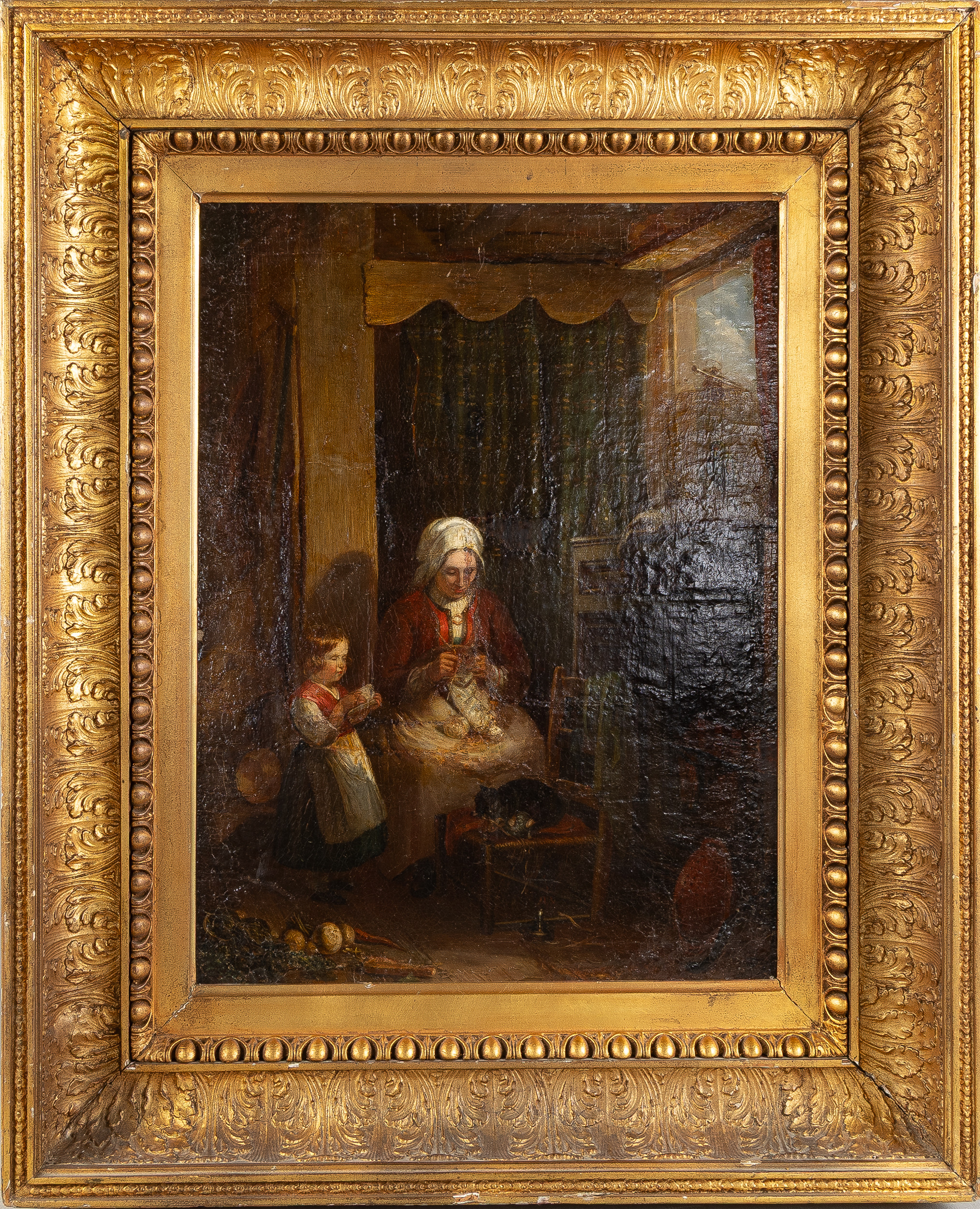 HENRY BRYAN ZIEGLER (1798-1874). Interiörscen, olja på duk, klistrad på pannå.