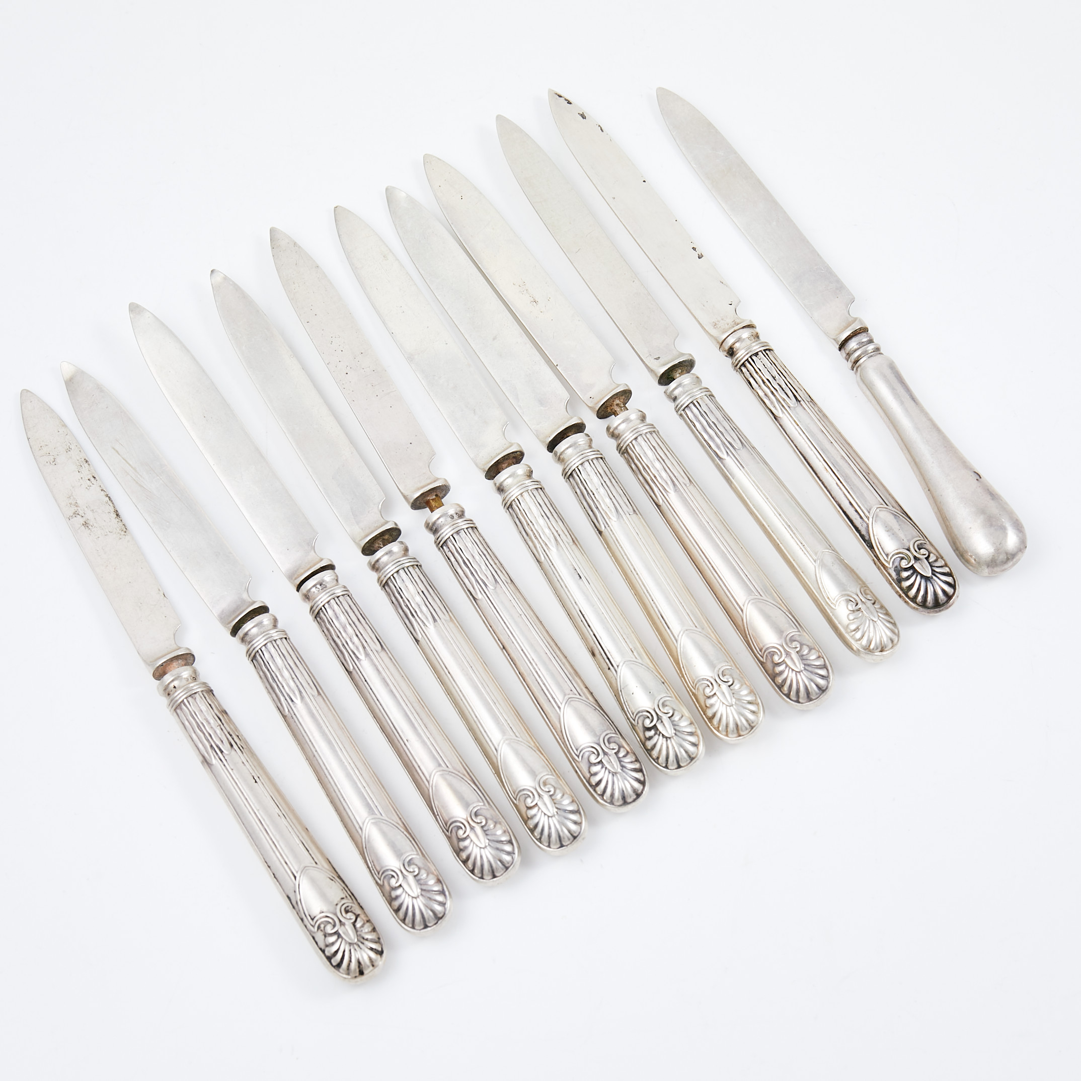 FRUKTKNIVAR, silver, 11 st, DA & Co, Stockholm, 1914.