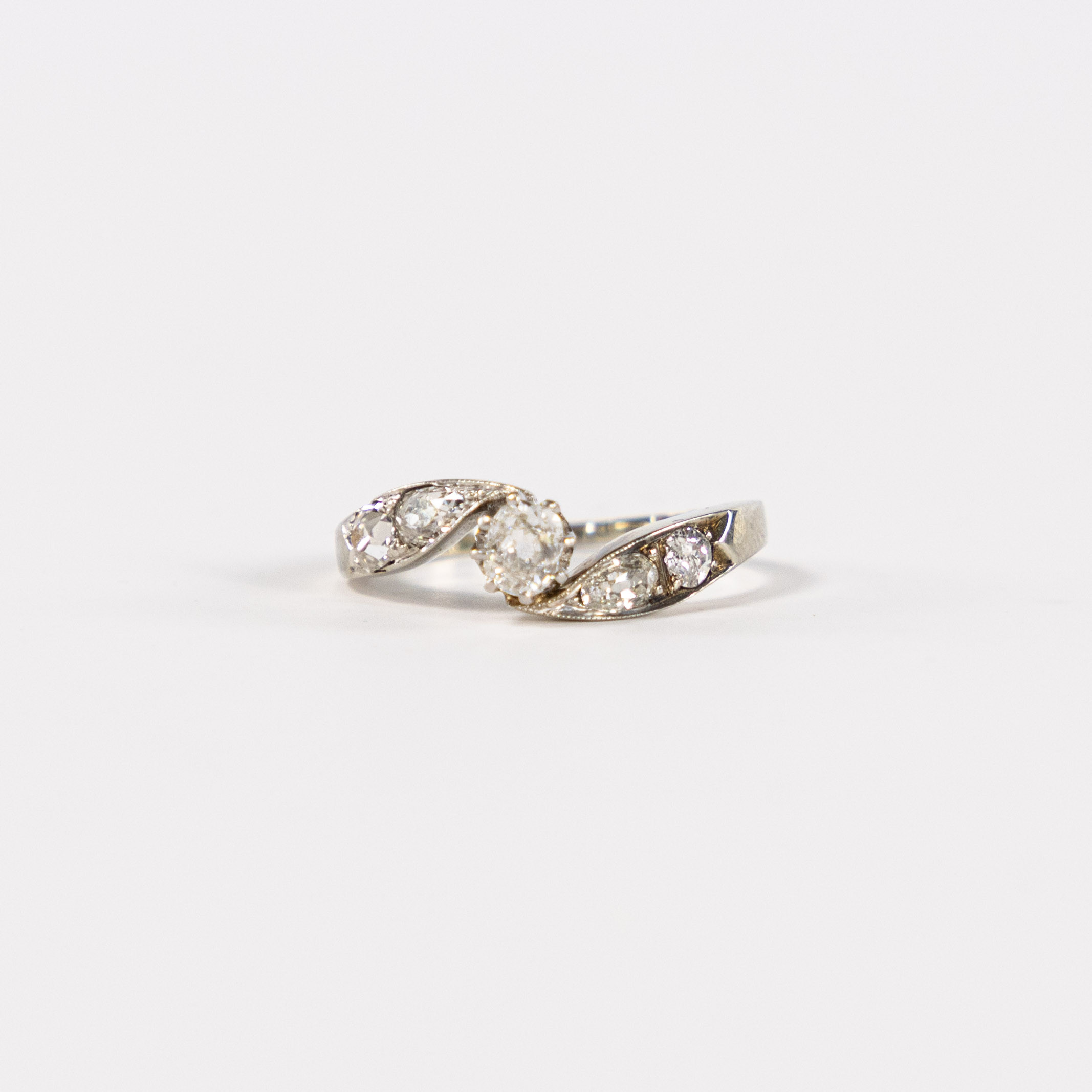 RING, 18k vitguld, briljanter, storlek 17.