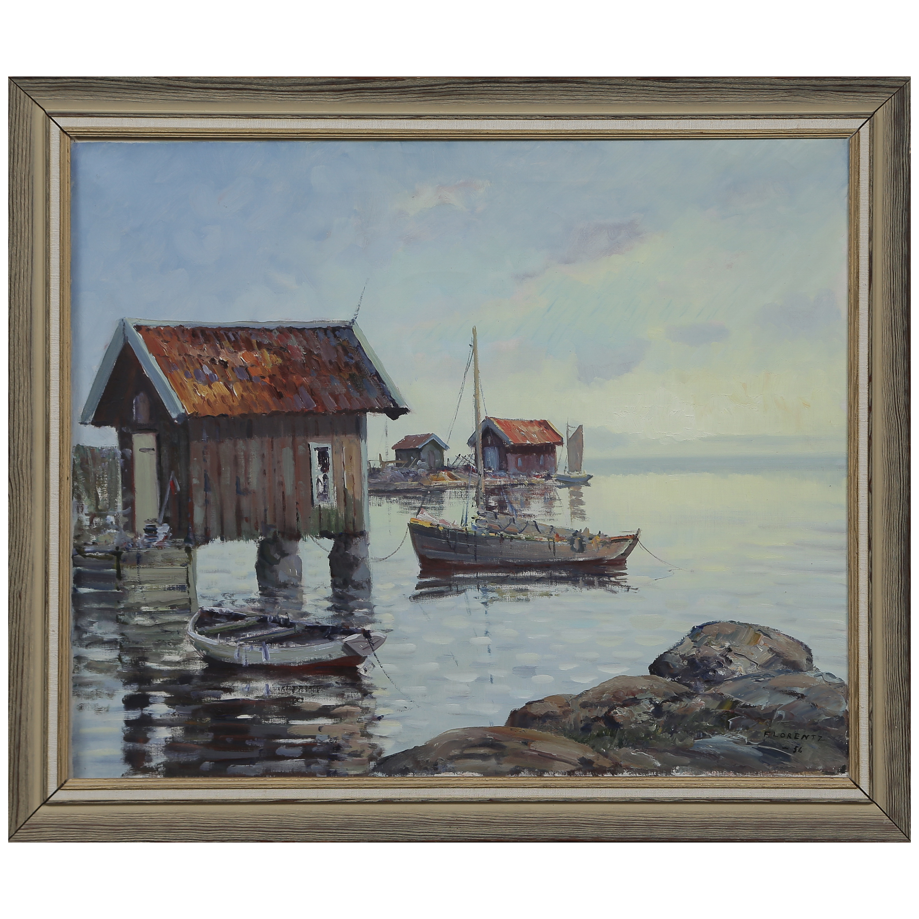 FRANS LORENTZ, OLJA PÅ DUK, SIGNERAD, DATERAD 1956.