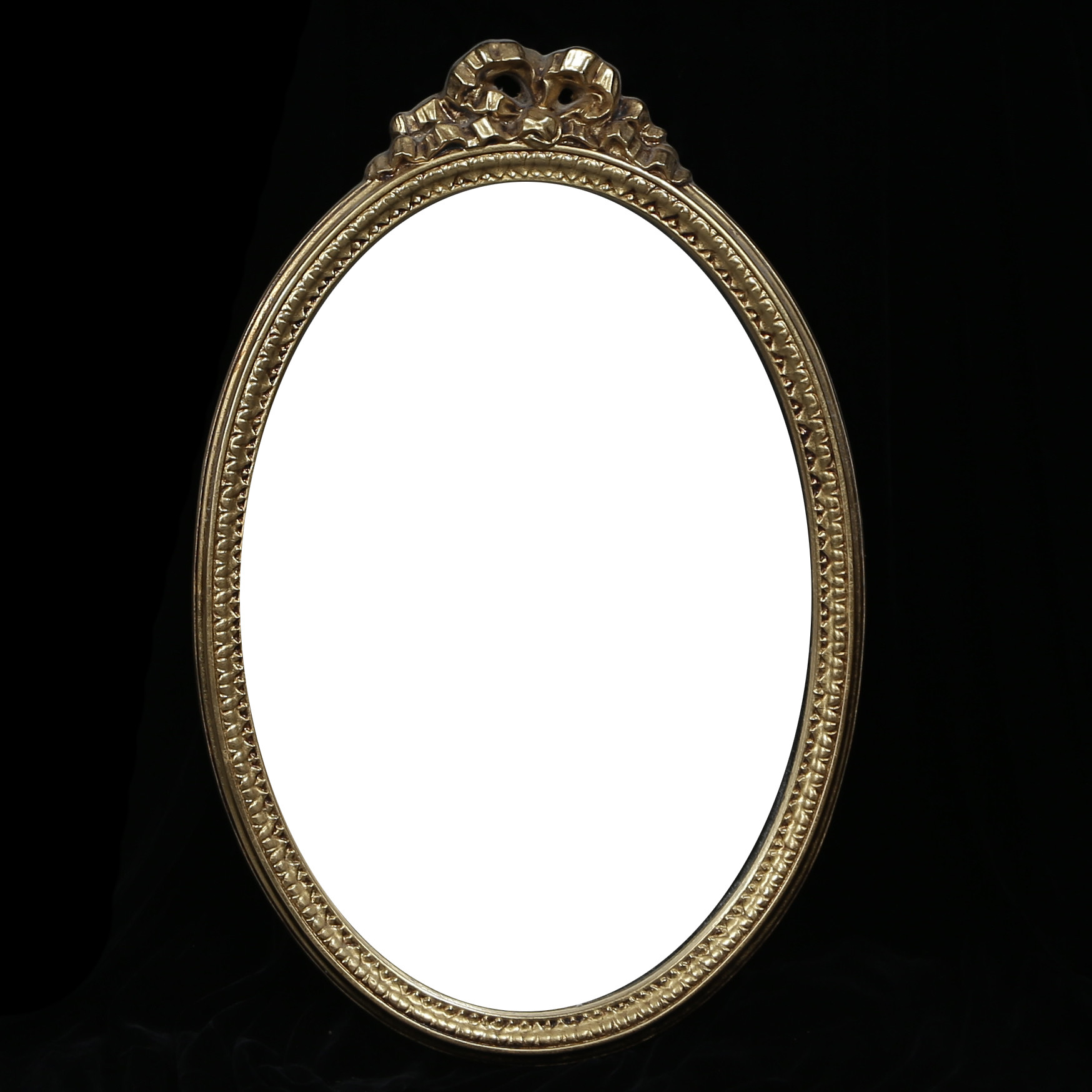 OVAL SPEGEL, FÖRGYLLD, GUSTAVIANSK STIL, SENT 1900-TAL.